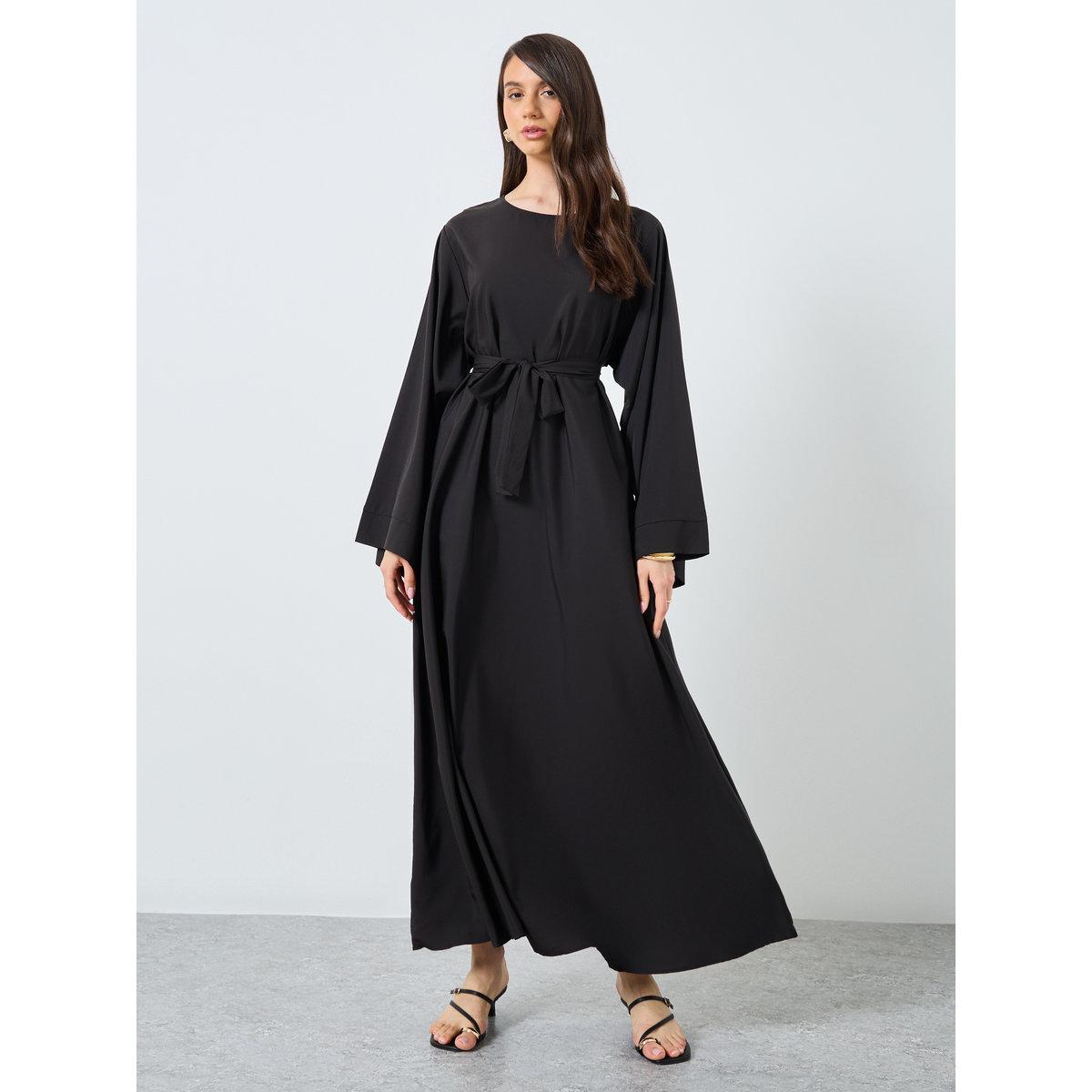 عباية سادة بحزام خصر-women-arabicclothing-abayas-image-2