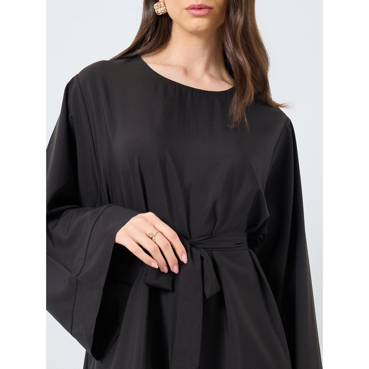 Take Two Solid Long Sleeve Belted Abaya-women-arabicclothing-abayas-image-4