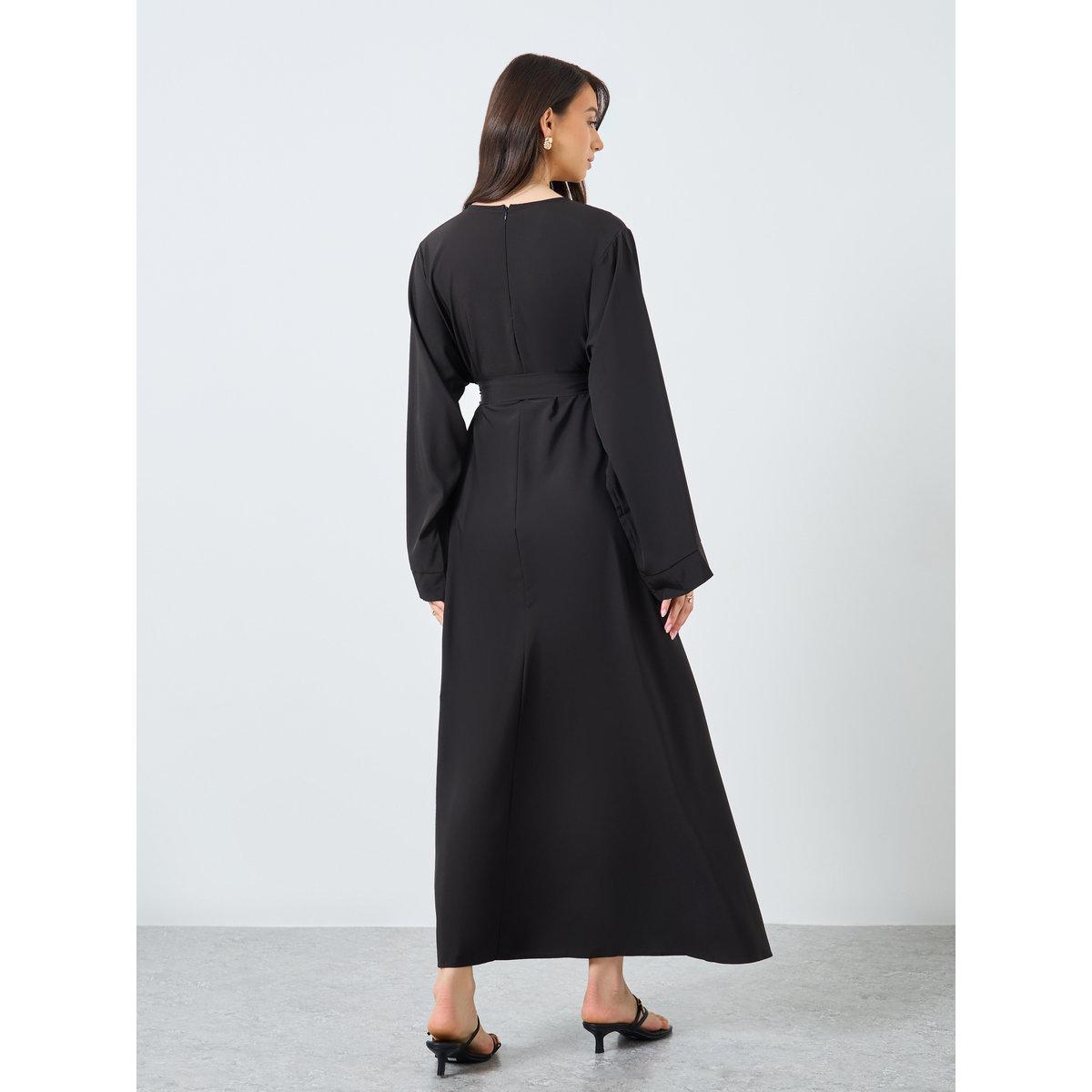 عباية سادة بحزام خصر-women-arabicclothing-abayas-image-5