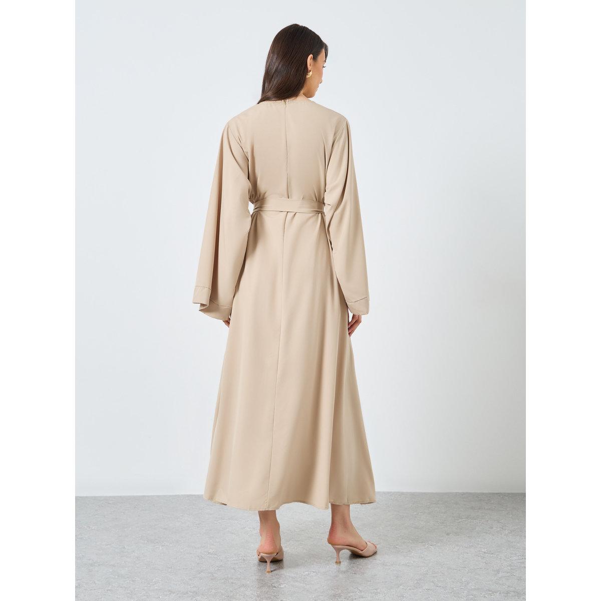 Take Two Solid Long Sleeve Belted Abaya-women-arabicclothing-abayas-image-5