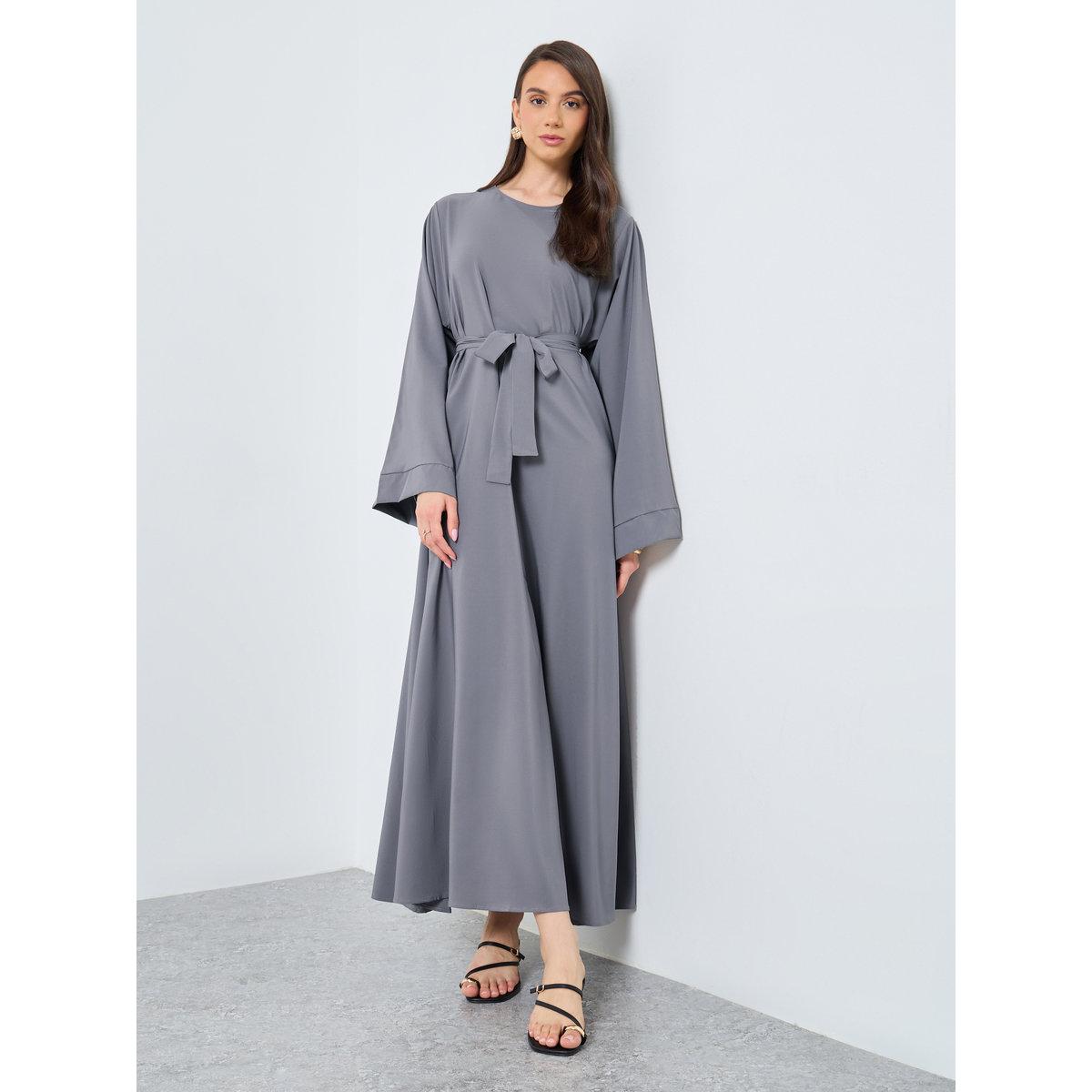 Take Two Solid Long Sleeve Belted Abaya-women-arabicclothing-abayas-image-1