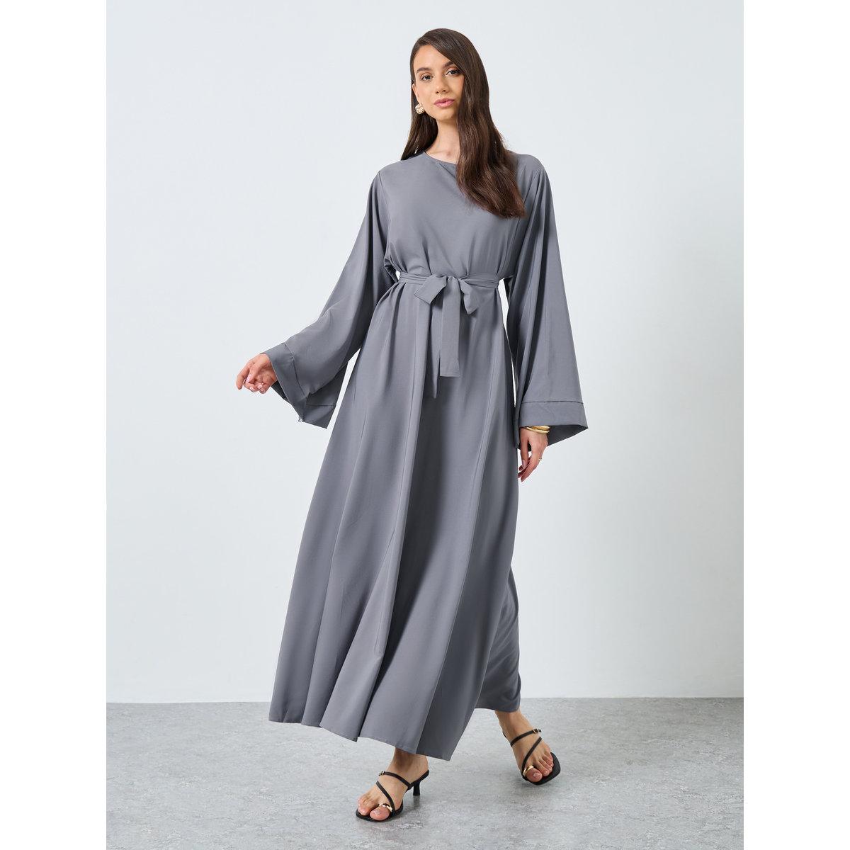 Take Two Solid Long Sleeve Belted Abaya-women-arabicclothing-abayas-image-2