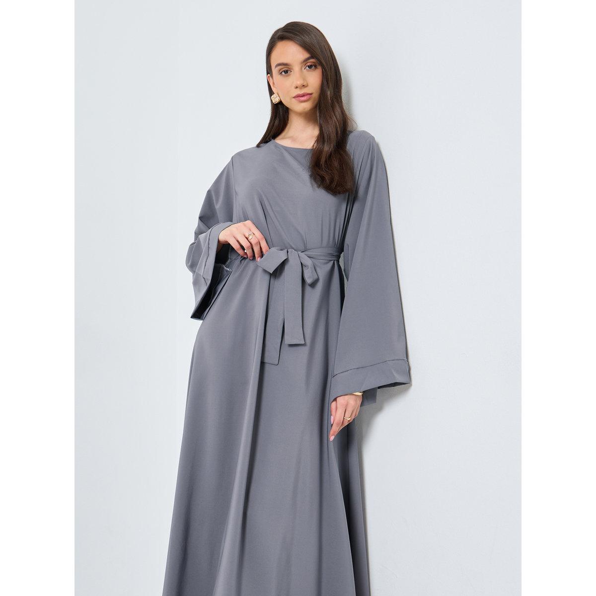 Take Two Solid Long Sleeve Belted Abaya-women-arabicclothing-abayas-image-3