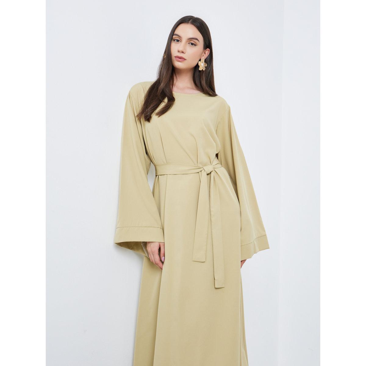 Take Two Solid Long Sleeve Belted Abaya-women-arabicclothing-abayas-image-3