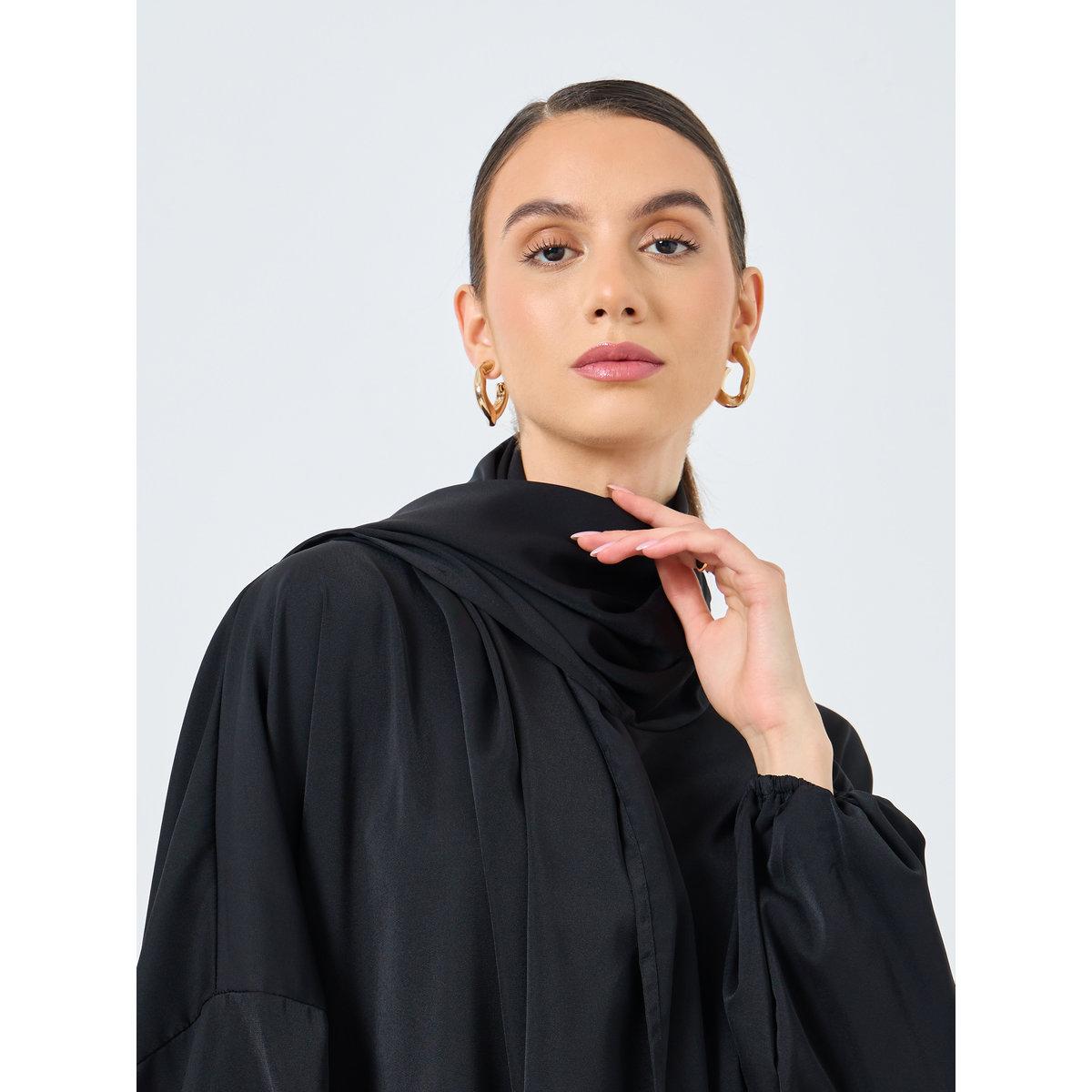 Take Two Solid Long Sleeve Hooded Pocket Detail Abaya-women-arabicclothing-abayas-image-4