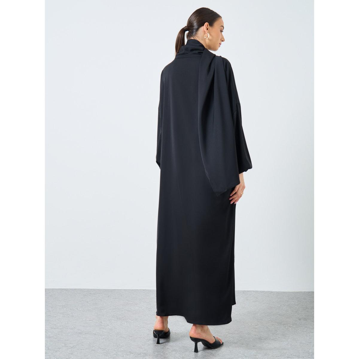 Take Two Solid Long Sleeve Hooded Pocket Detail Abaya-women-arabicclothing-abayas-image-5