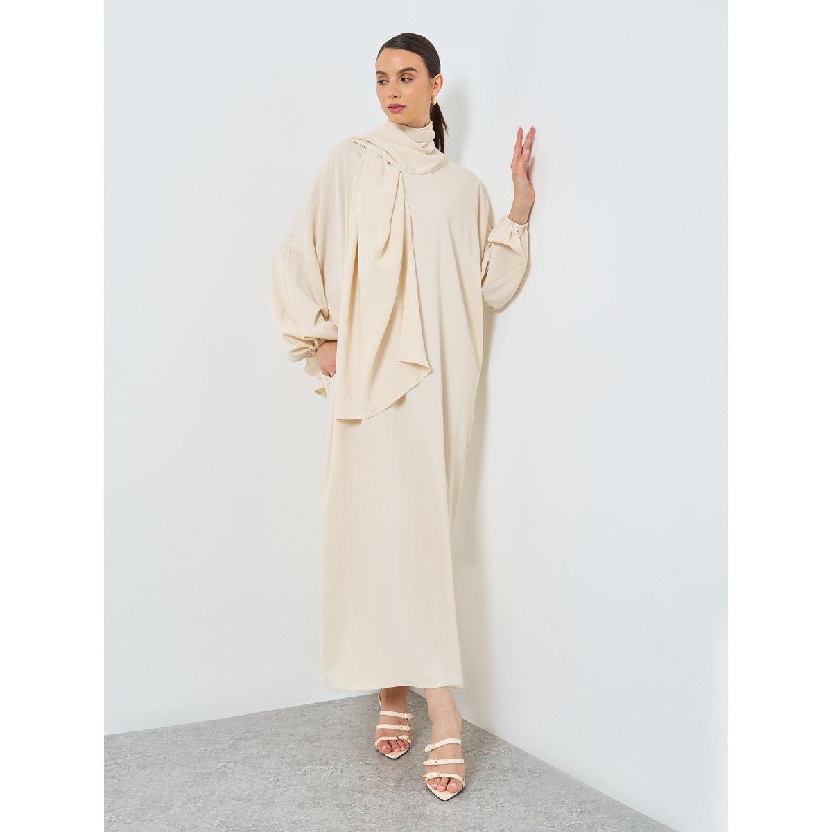 Take Two Solid Long Sleeve Hooded Pocket Detail Abaya-women-arabicclothing-abayas-image-1