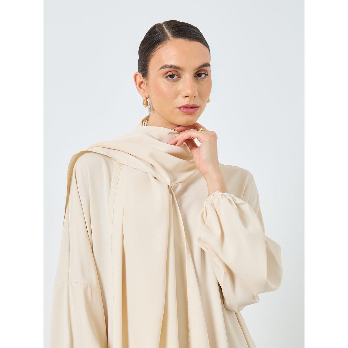 Take Two Solid Long Sleeve Hooded Pocket Detail Abaya-women-arabicclothing-abayas-image-4