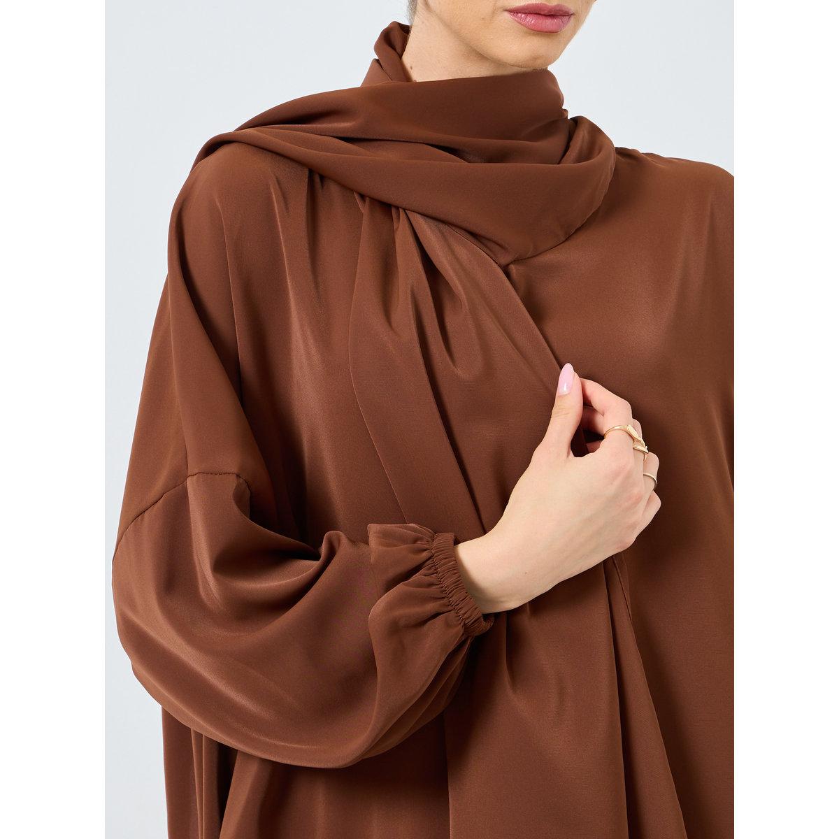 Take Two Solid Long Sleeve Hooded Pocket Detail Abaya-women-arabicclothing-abayas-image-4