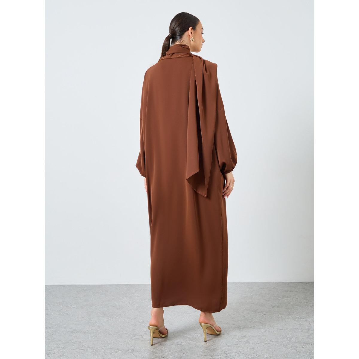 Take Two Solid Long Sleeve Hooded Pocket Detail Abaya-women-arabicclothing-abayas-image-5