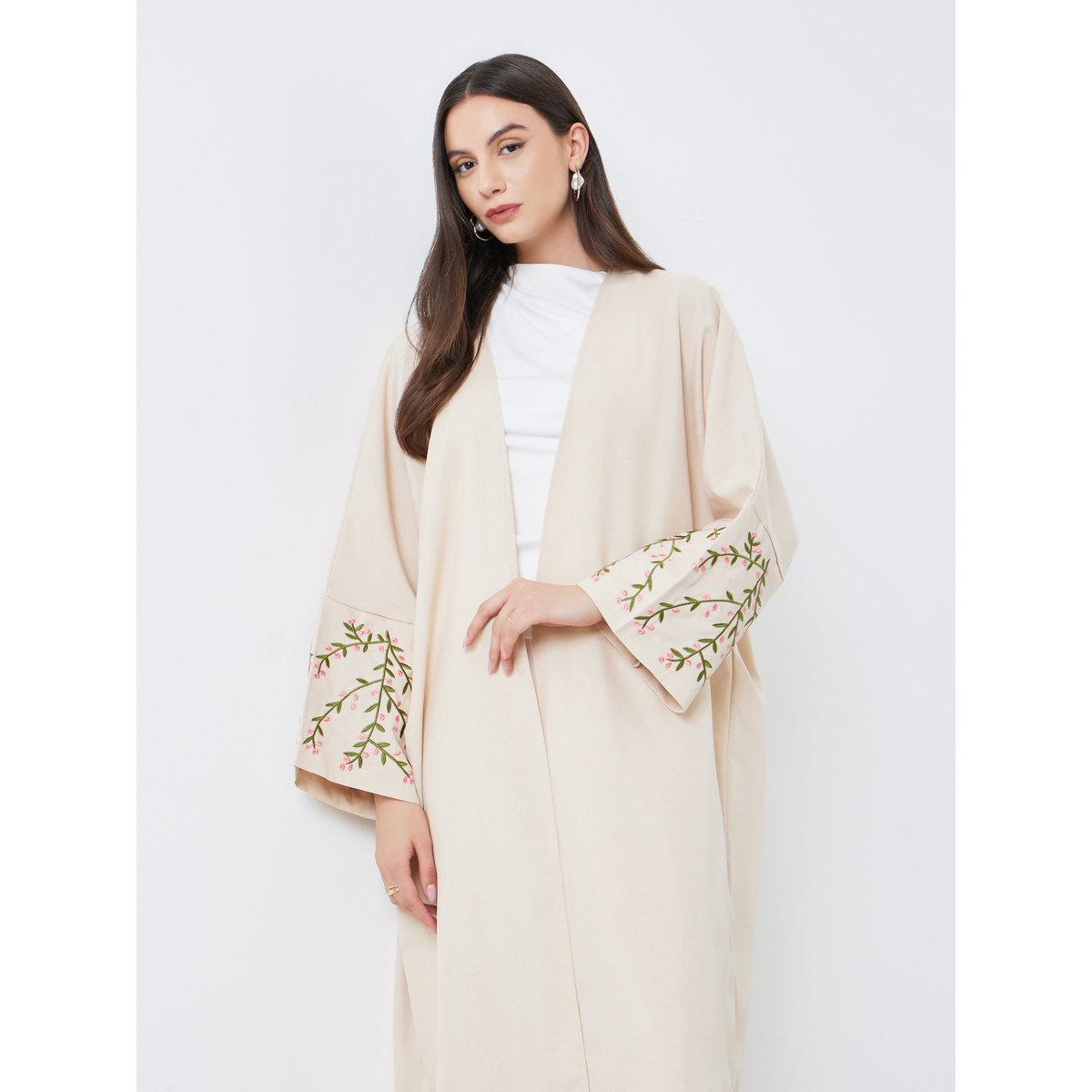عباية مفتوحة بتفاصيل مُطرزة-women-arabicclothing-abayas-image-1