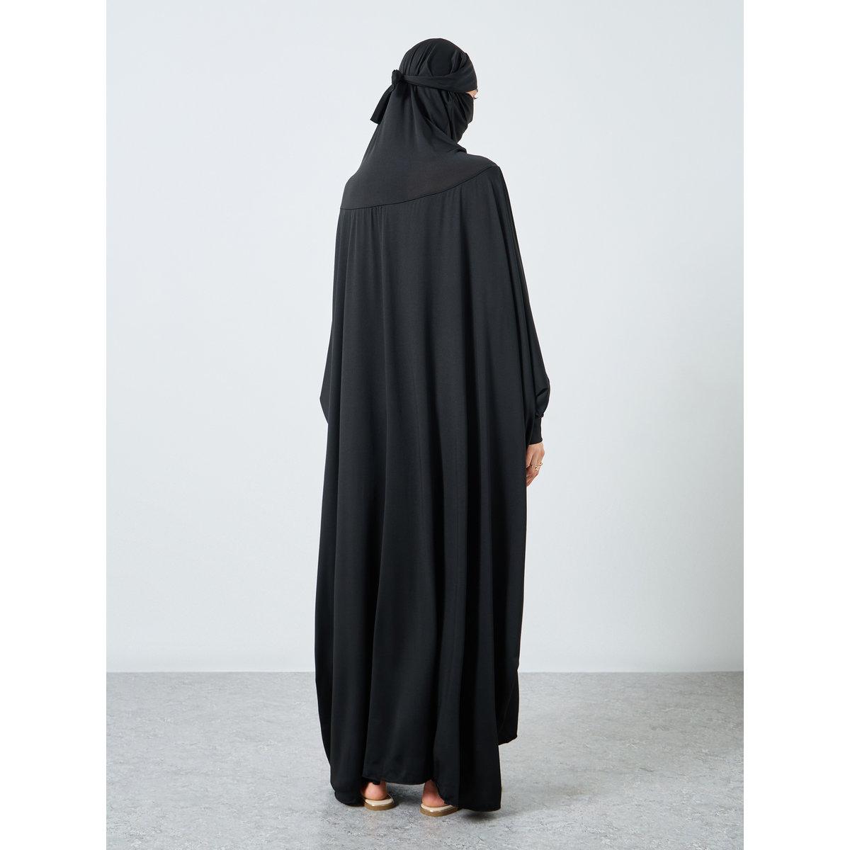Take Two Solid Batwing Sleeve Hooded Abaya-women-arabicclothing-prayerclothing-image-4