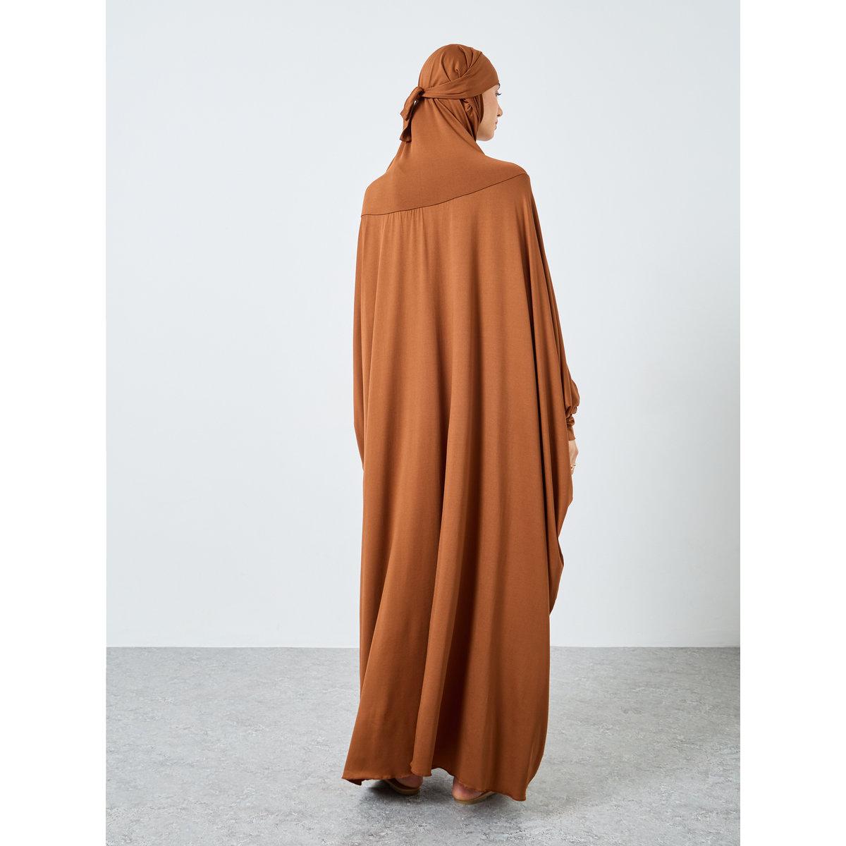Take Two Solid Batwing Sleeve Hooded Abaya-women-arabicclothing-prayerclothing-image-4