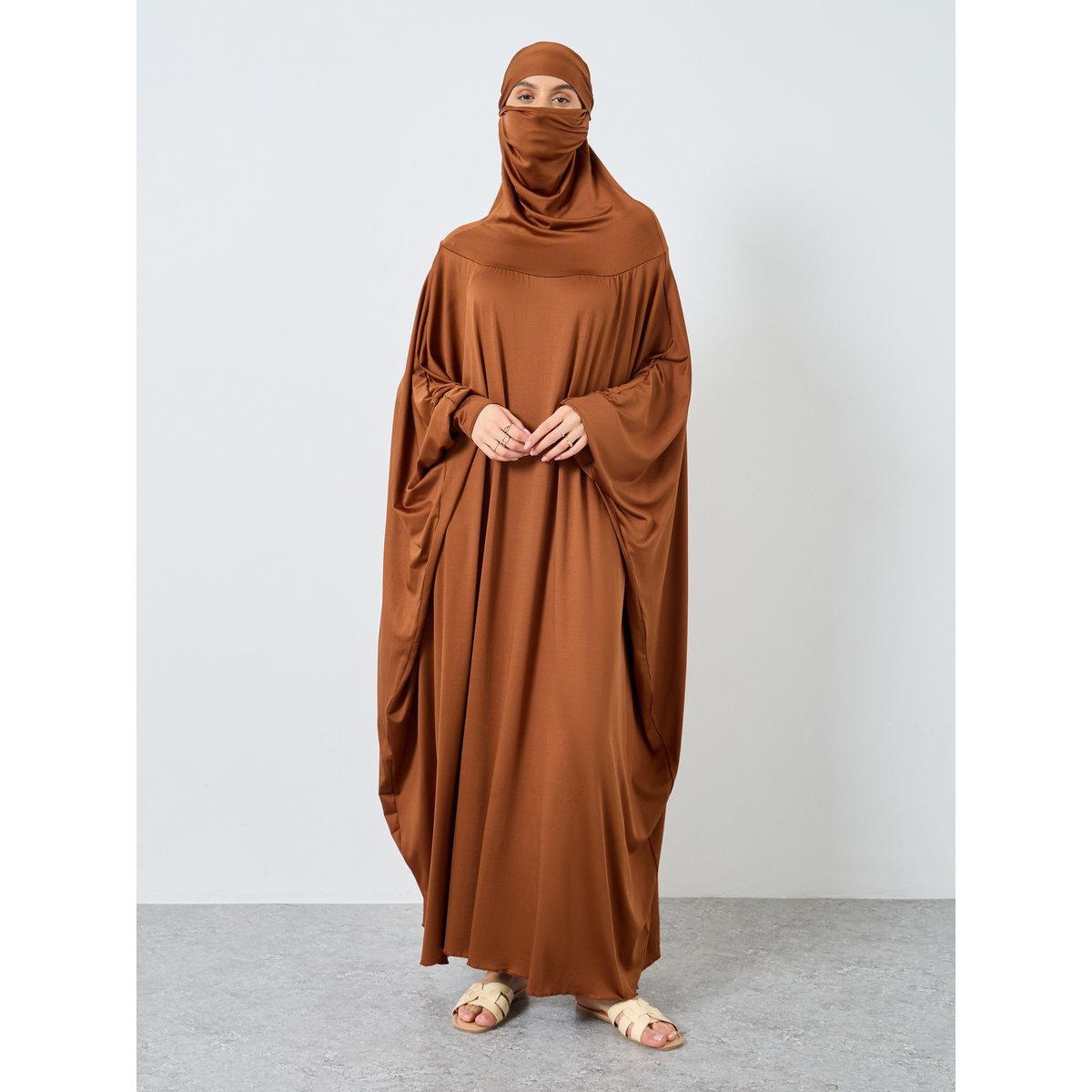 Take Two Solid Batwing Sleeve Hooded Abaya-women-arabicclothing-prayerclothing-image-5