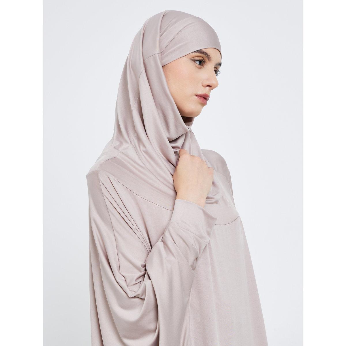 Take Two Grey Batwing Sleeve Hooded Abaya-women-arabicclothing-abayas-image-3