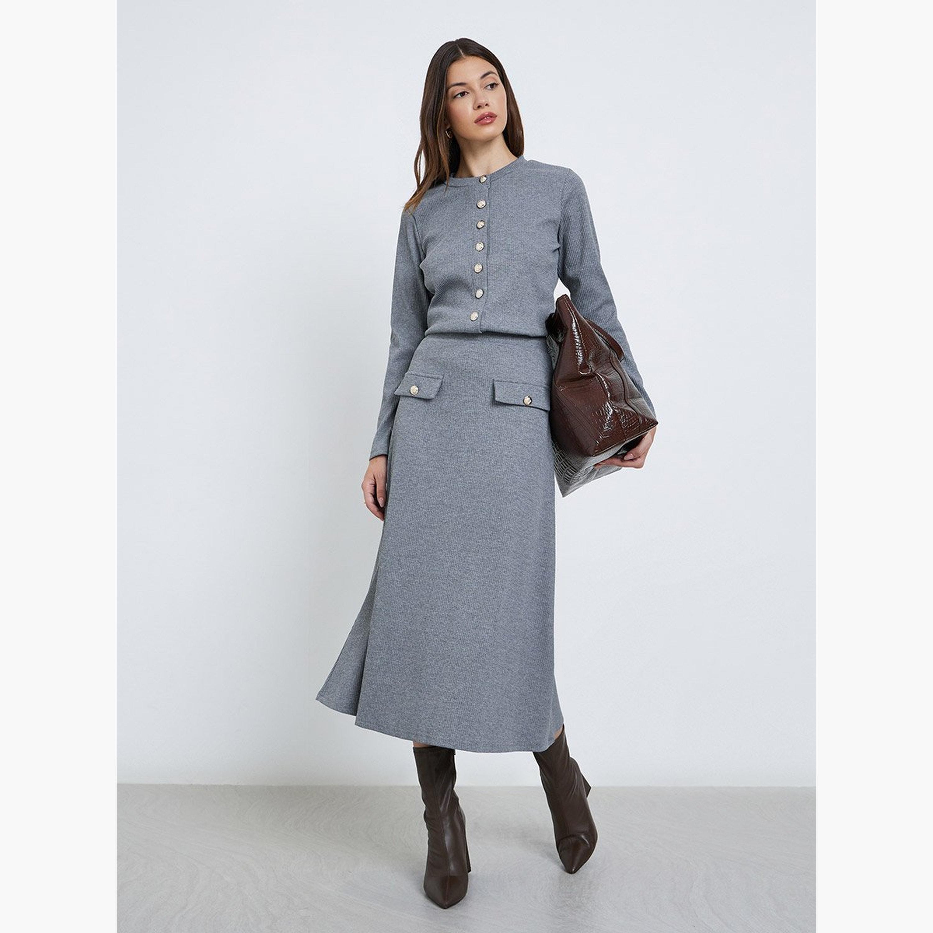 تنورة ميدي بحافة واسعة-women-clothing-bottoms-skirts-image-2