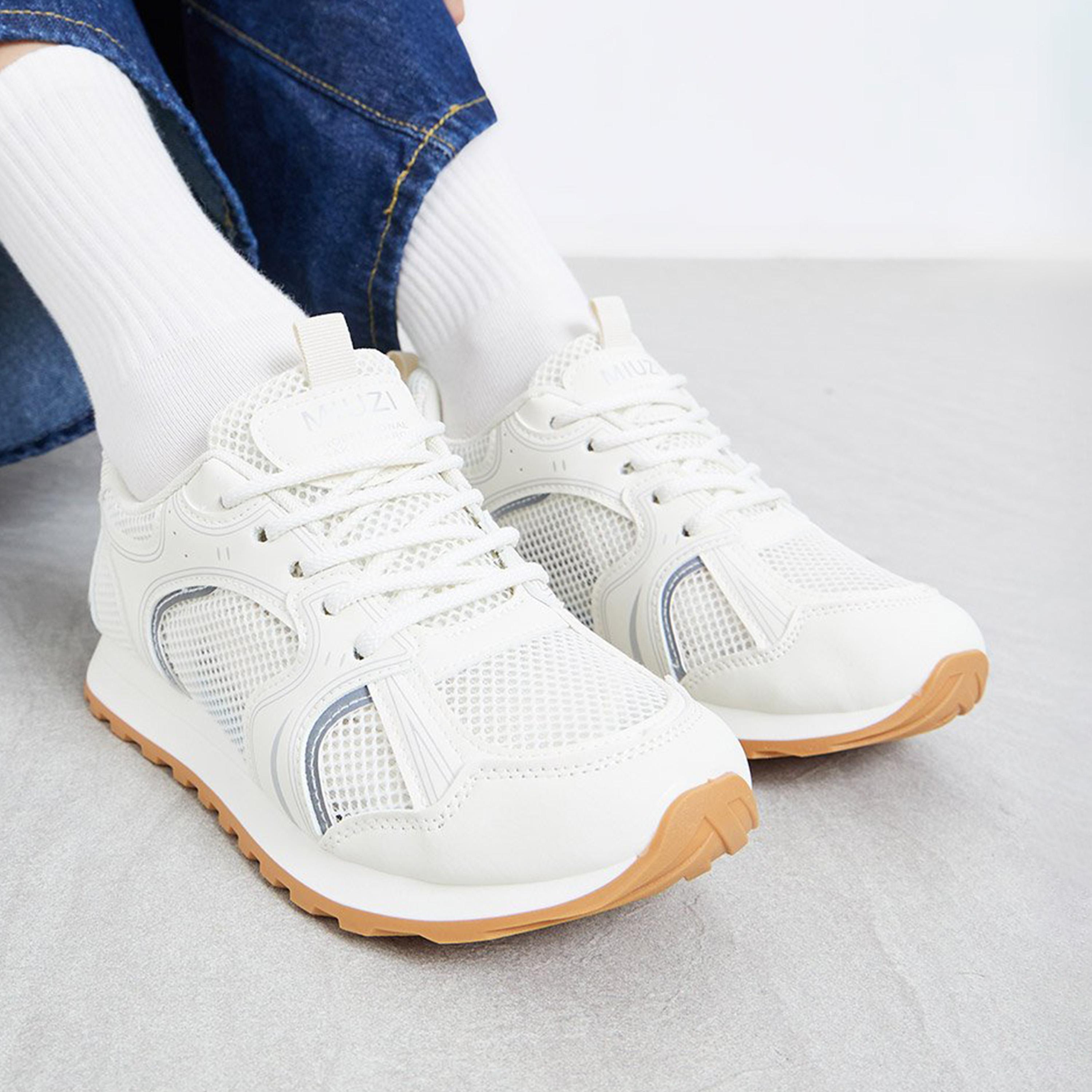 Styli Women White Mesh Sneakers-women-shoes-sneakers-image-2
