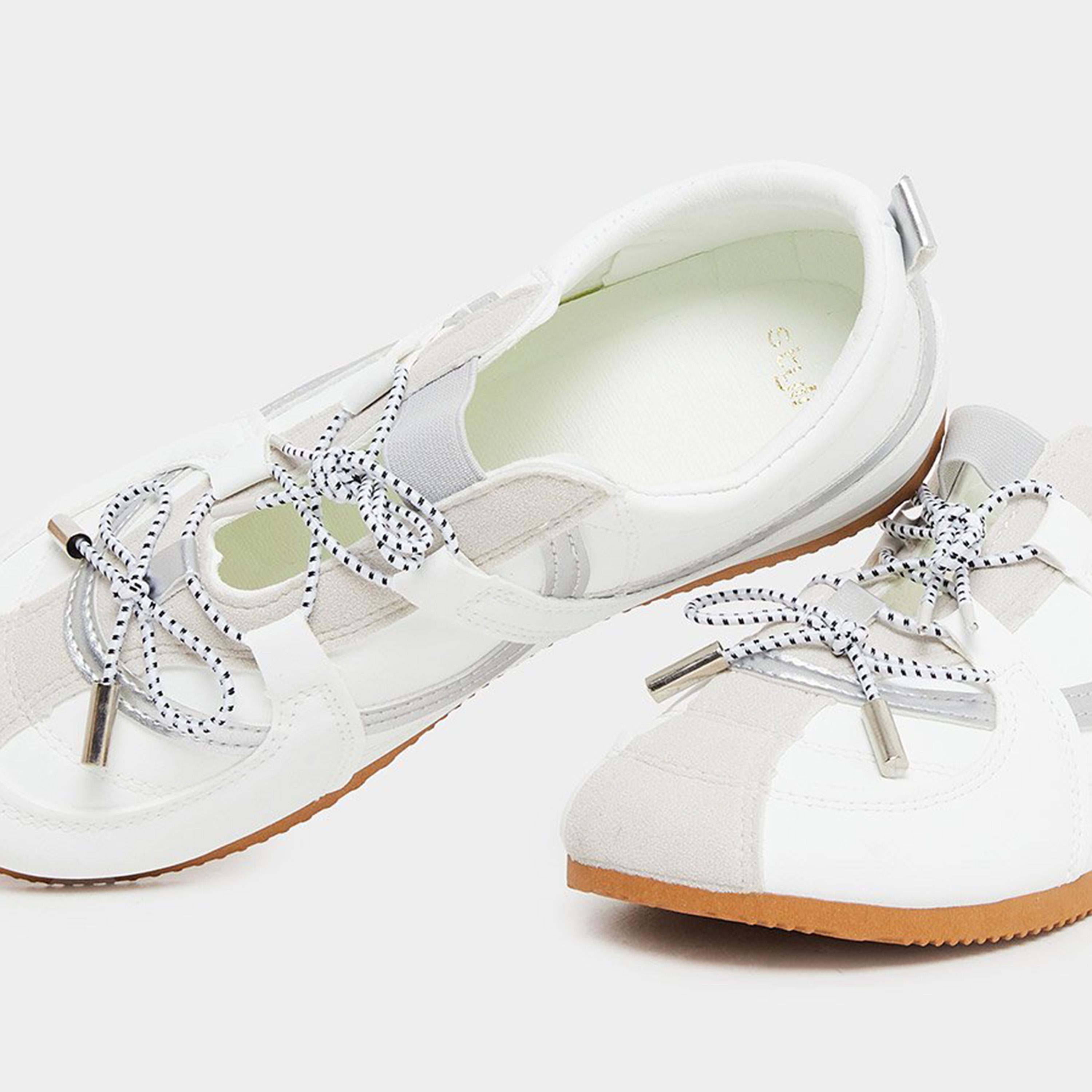Styli Women White Leather Lace Up Sneakers-women-shoes-sneakers-image-4
