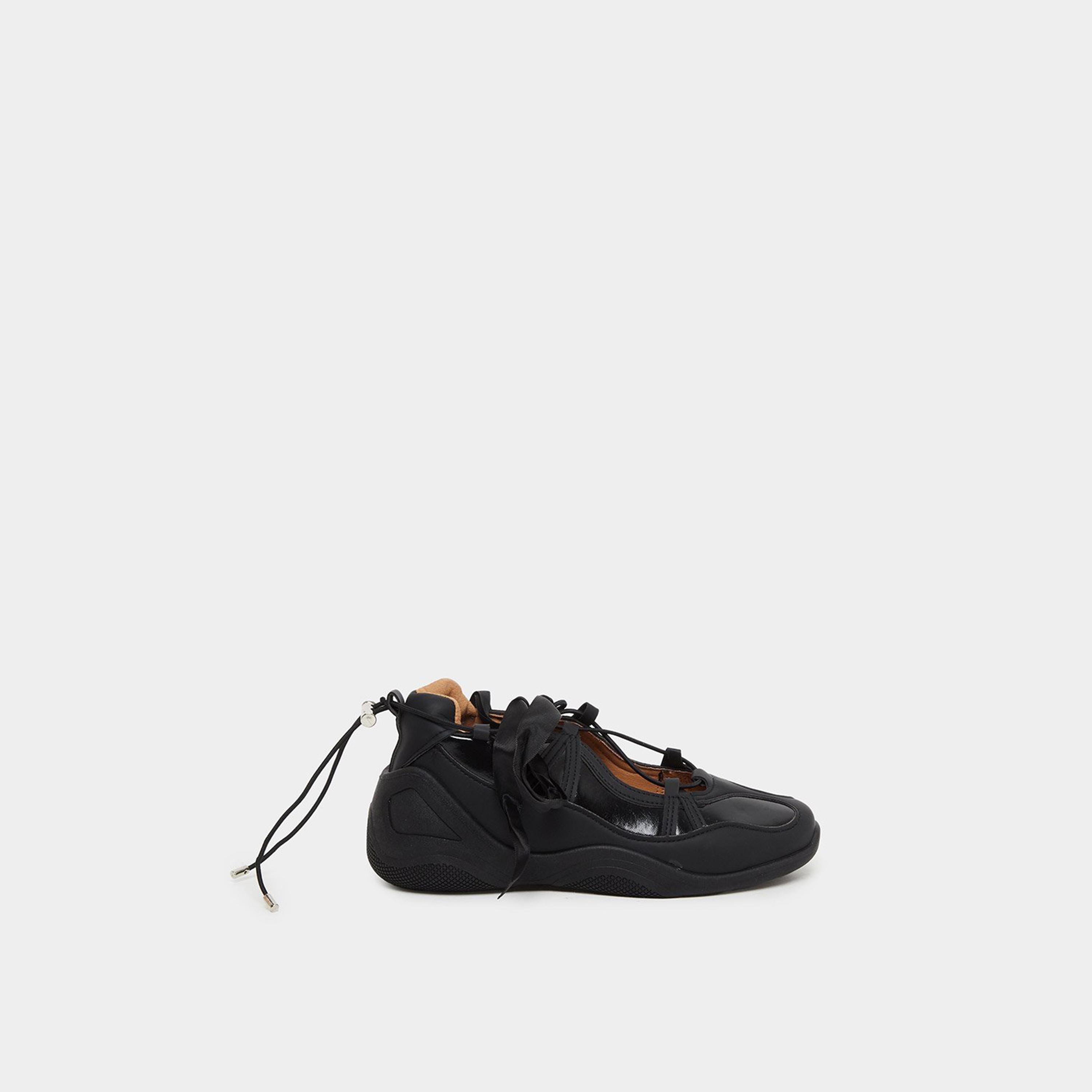 Styli Women Black Ballerina Sneakers-women-shoes-sneakers-image-3