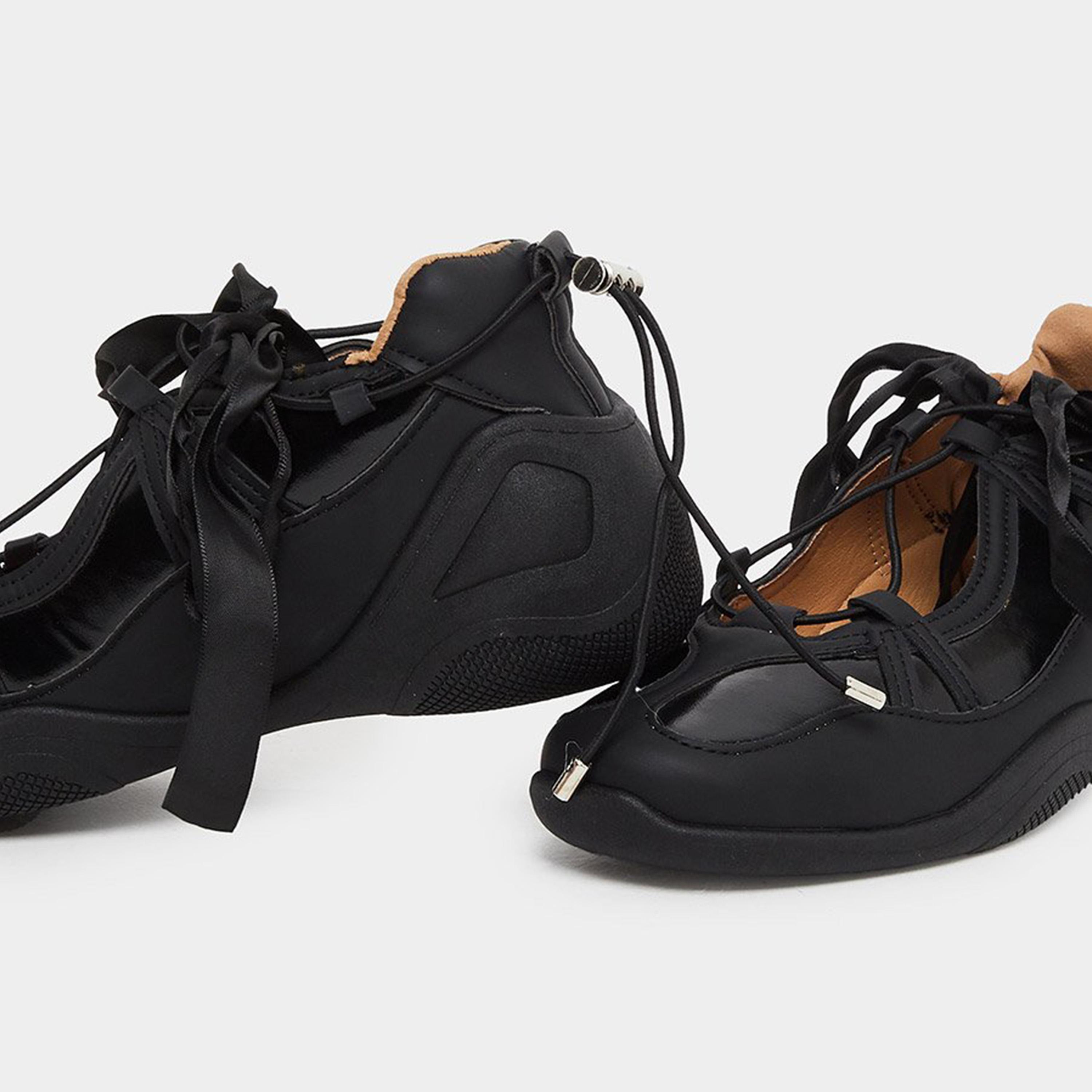 Styli Women Black Ballerina Sneakers-women-shoes-sneakers-image-4