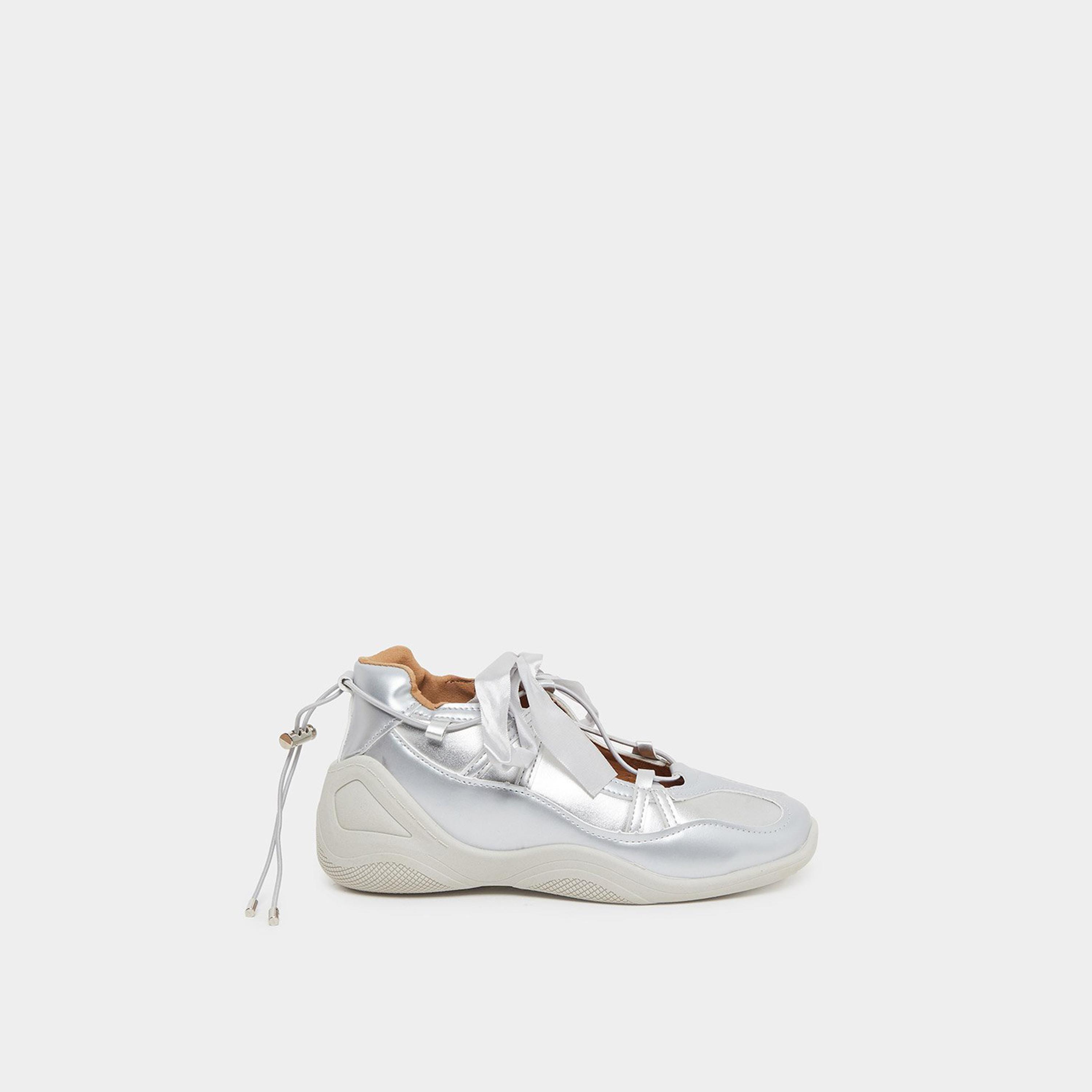 Styli Women Silver Metallic Sneakers-women-shoes-sneakers-image-3