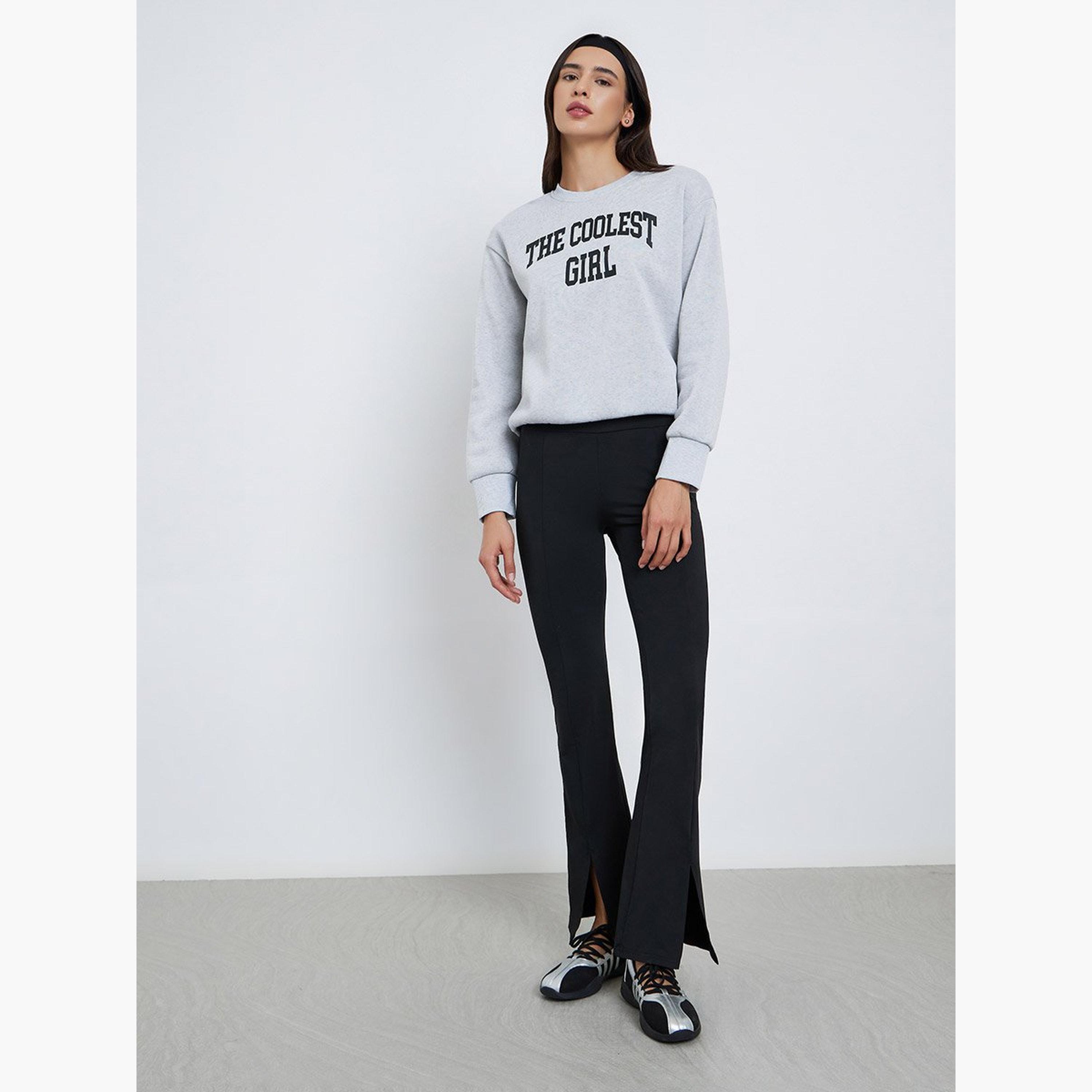 Take Two Slogan Print Round Neck Long Sleeves Women's Sweatshirt-women-winterwear-hoodiesandsweatshirts-sweatshirts-image-2