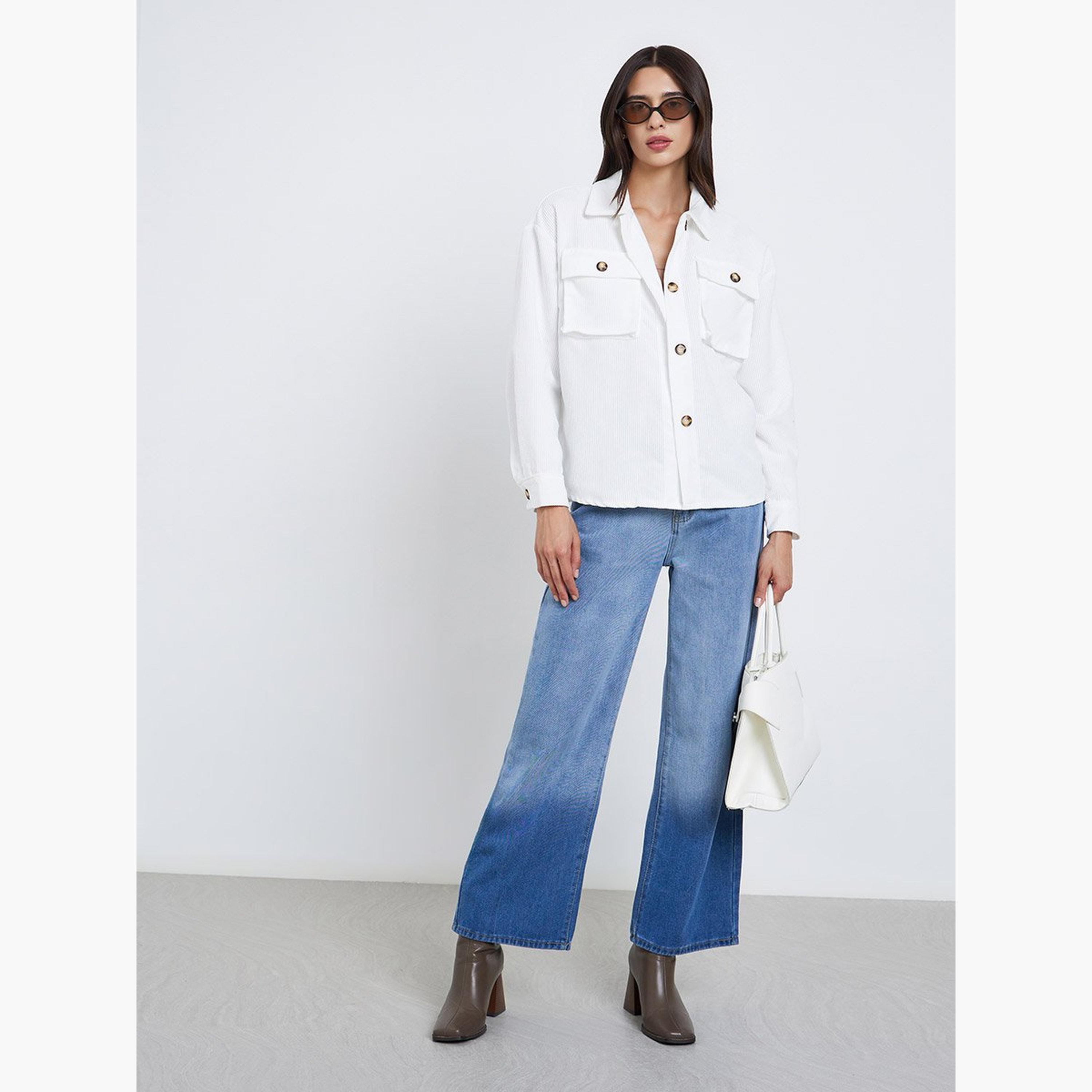 Take Two Women White Corduroy Utility Jacket-women-winterwear-coatsandjackets-jackets-image-2
