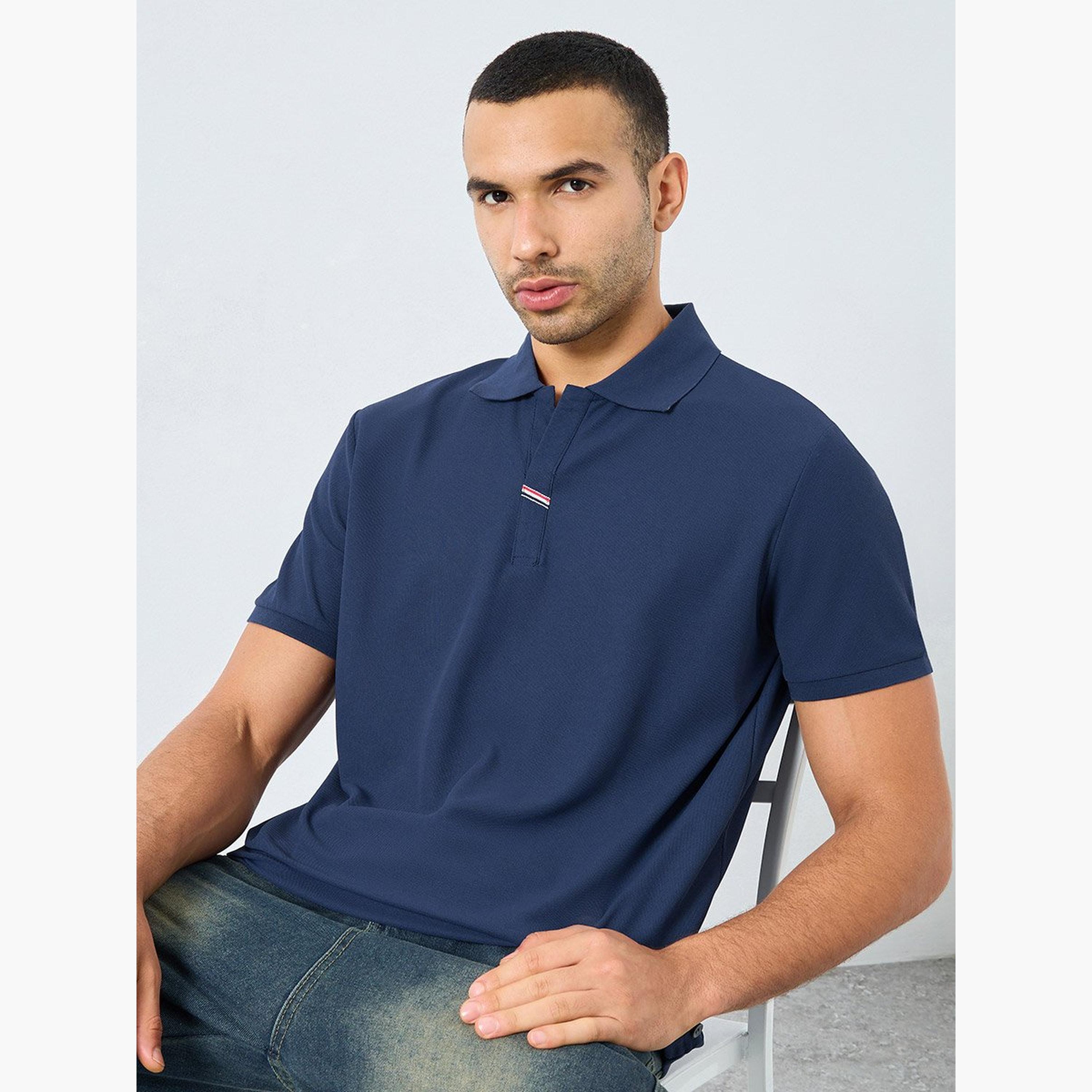 Styli Men Regular Fit Polo with Side Button Detail-men-clothing-tshirtsandpolos-polos-image-1