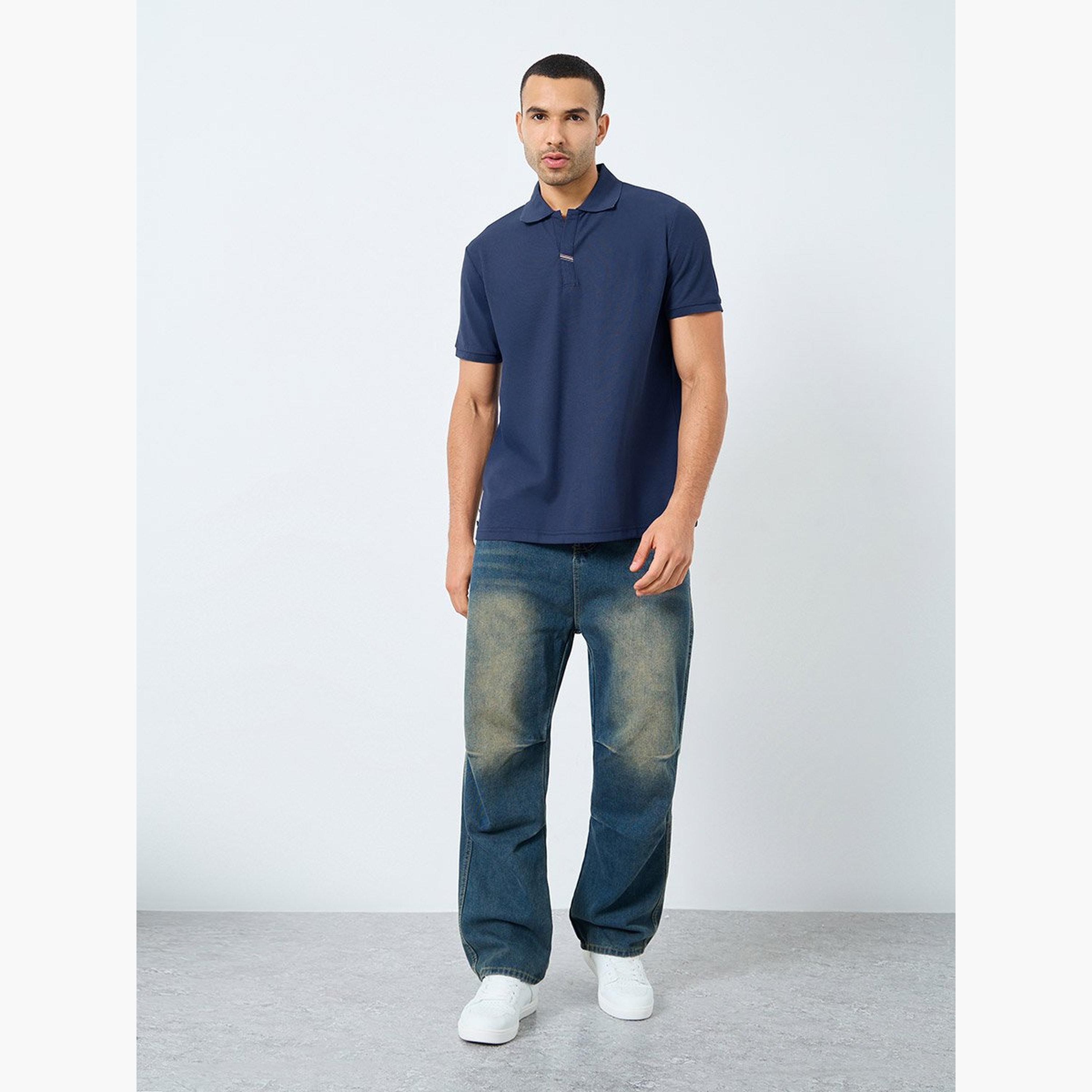 Styli Men Regular Fit Polo with Side Button Detail-men-clothing-tshirtsandpolos-polos-image-2