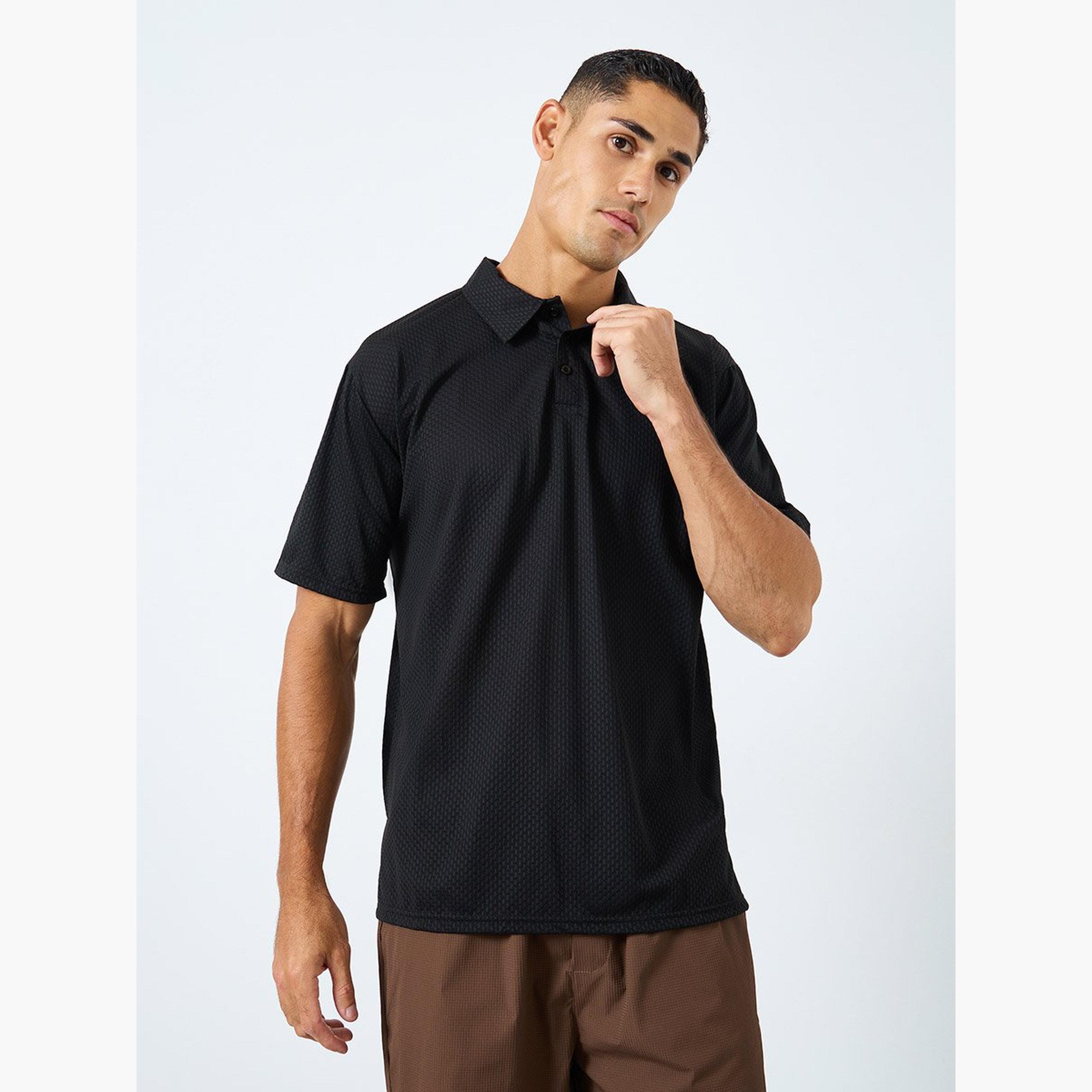 Styli Regular Tit Textured Polo with Button Placket-men-clothing-tshirtsandpolos-polos-image-1