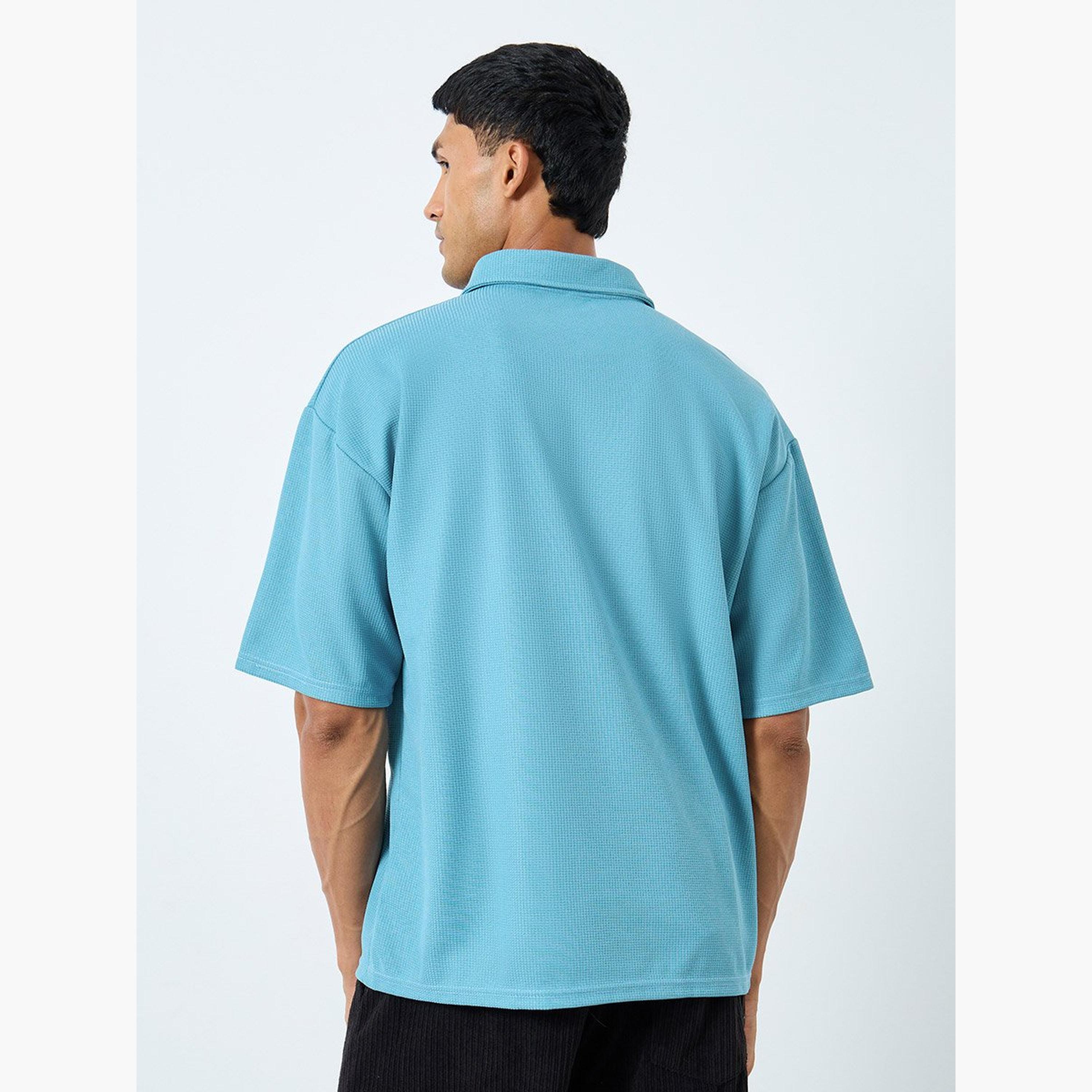 ستايلي - قميص بولو للرجال مقاس كبير لون أزرق مع سحاب ربع-men-clothing-tshirtsandpolos-polos-image-4