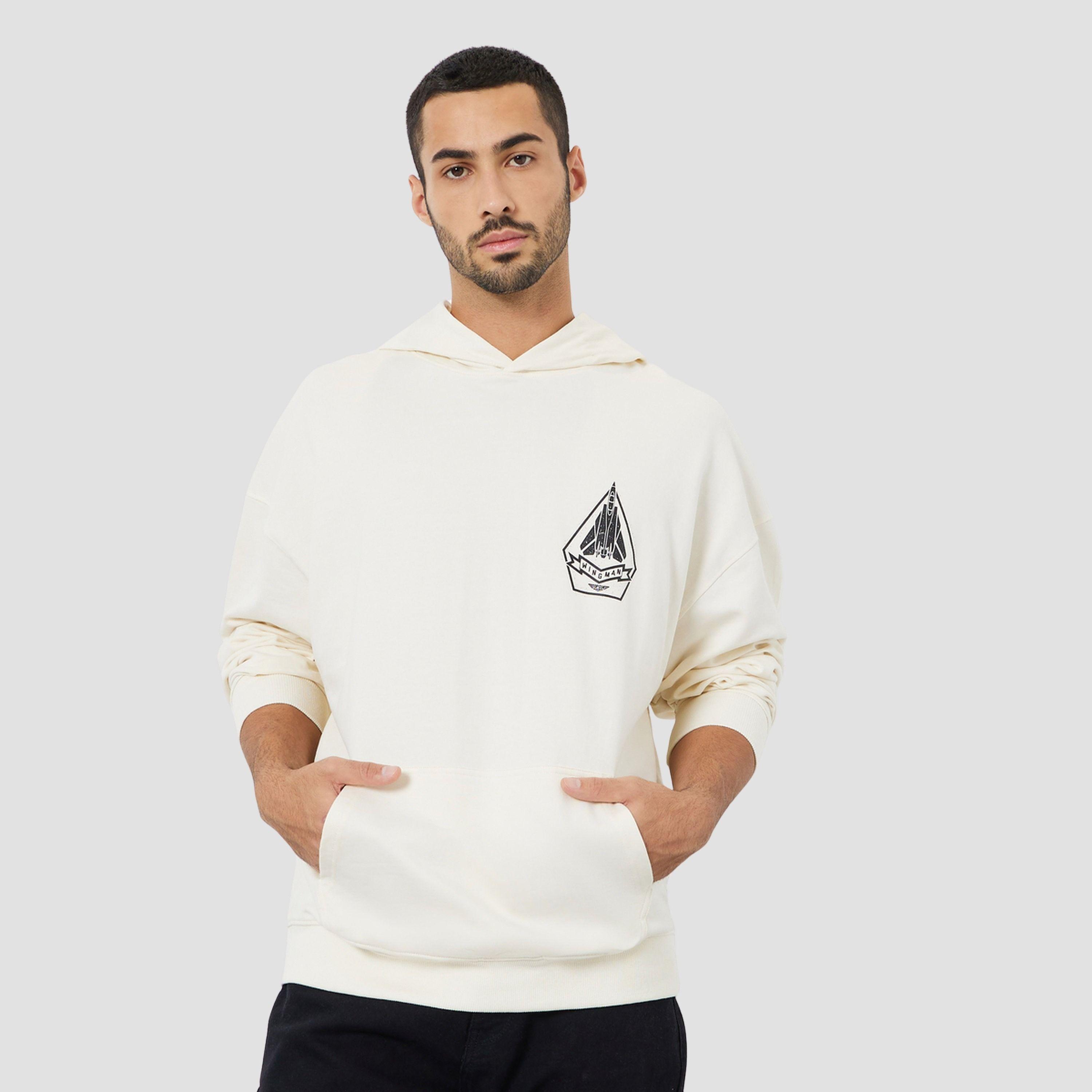 ستايلي - هودي رجالي لون كريمي طبعة رسومات مقاس واسع-men-winterwear-hoodiesandsweatshirts-image-1