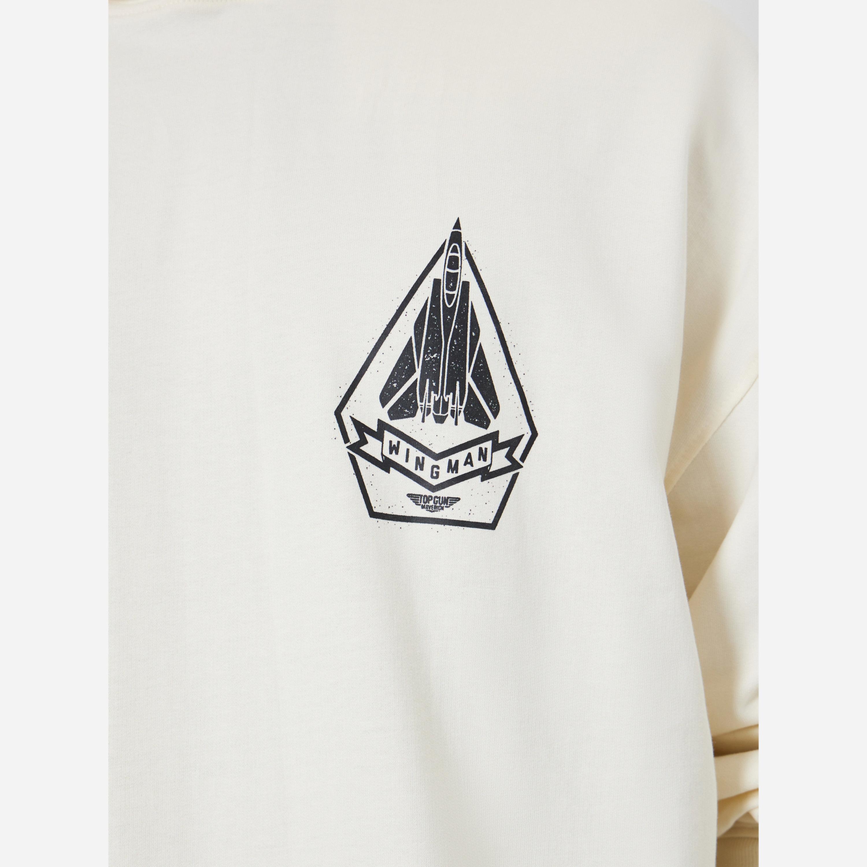 Styli Men Cream Graphic Print Oversized Hoodie-men-winterwear-hoodiesandsweatshirts-image-3