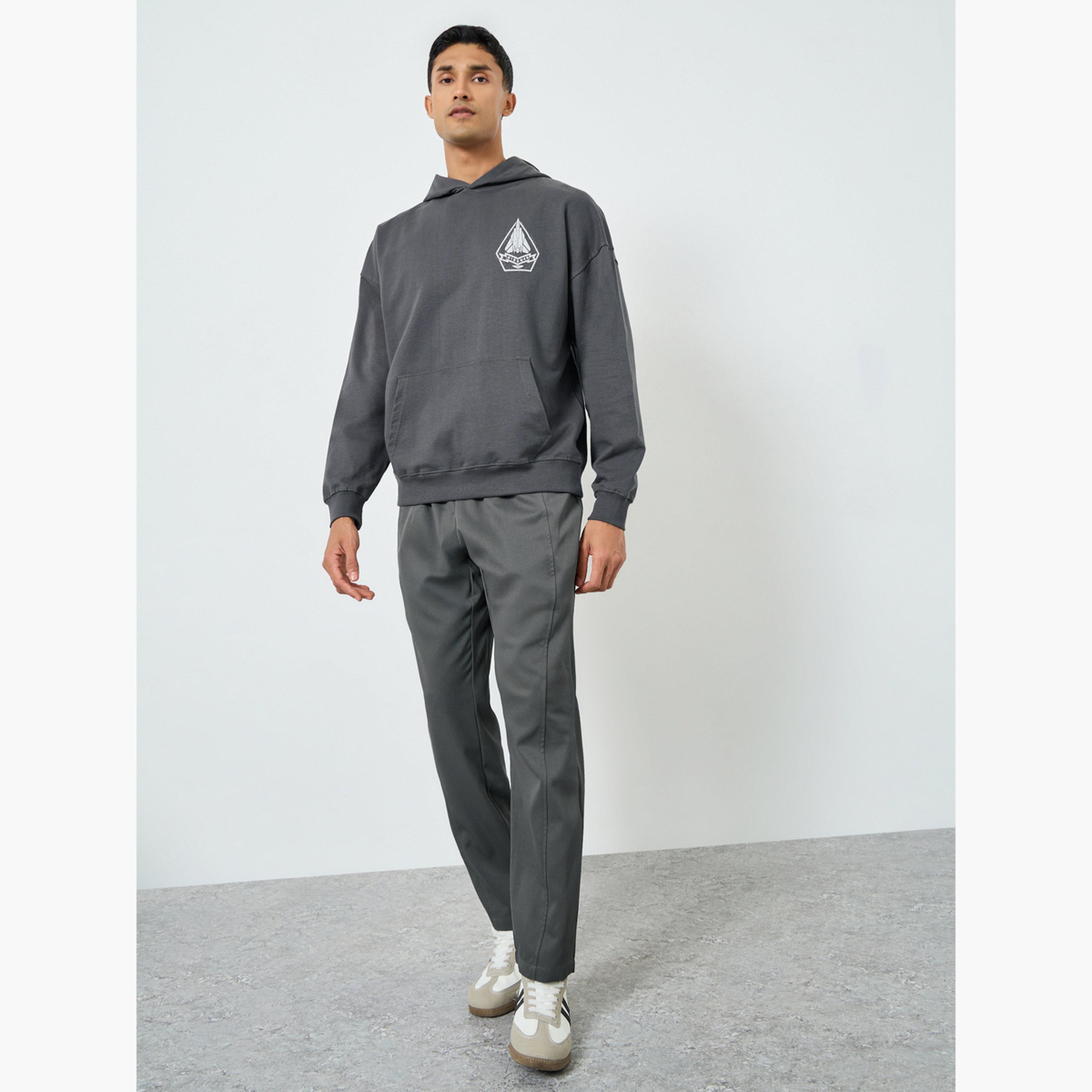 Styli Men Grey Graphic Oversized Hoodie-men-winterwear-hoodiesandsweatshirts-image-2