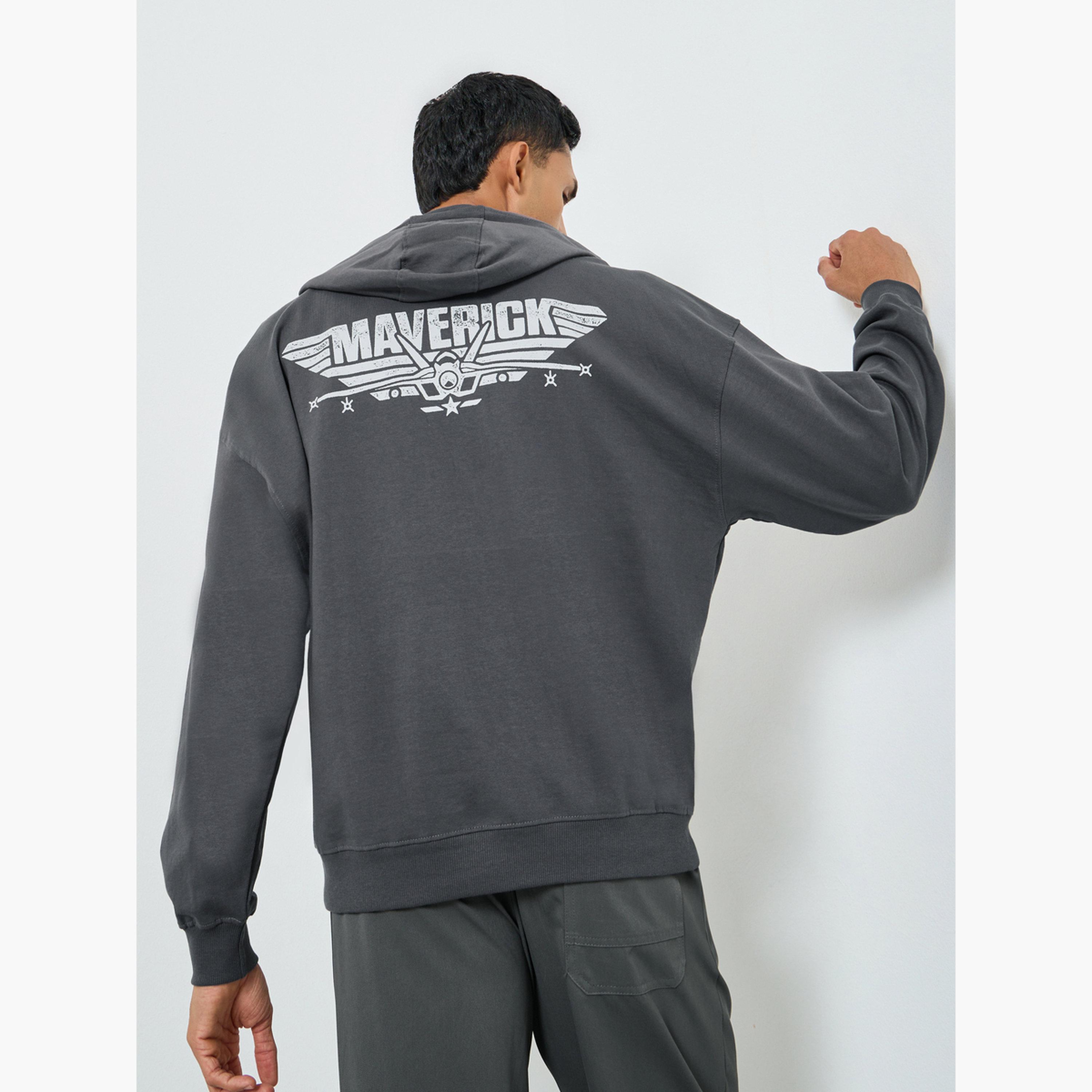 Styli Men Grey Graphic Oversized Hoodie-men-winterwear-hoodiesandsweatshirts-image-3