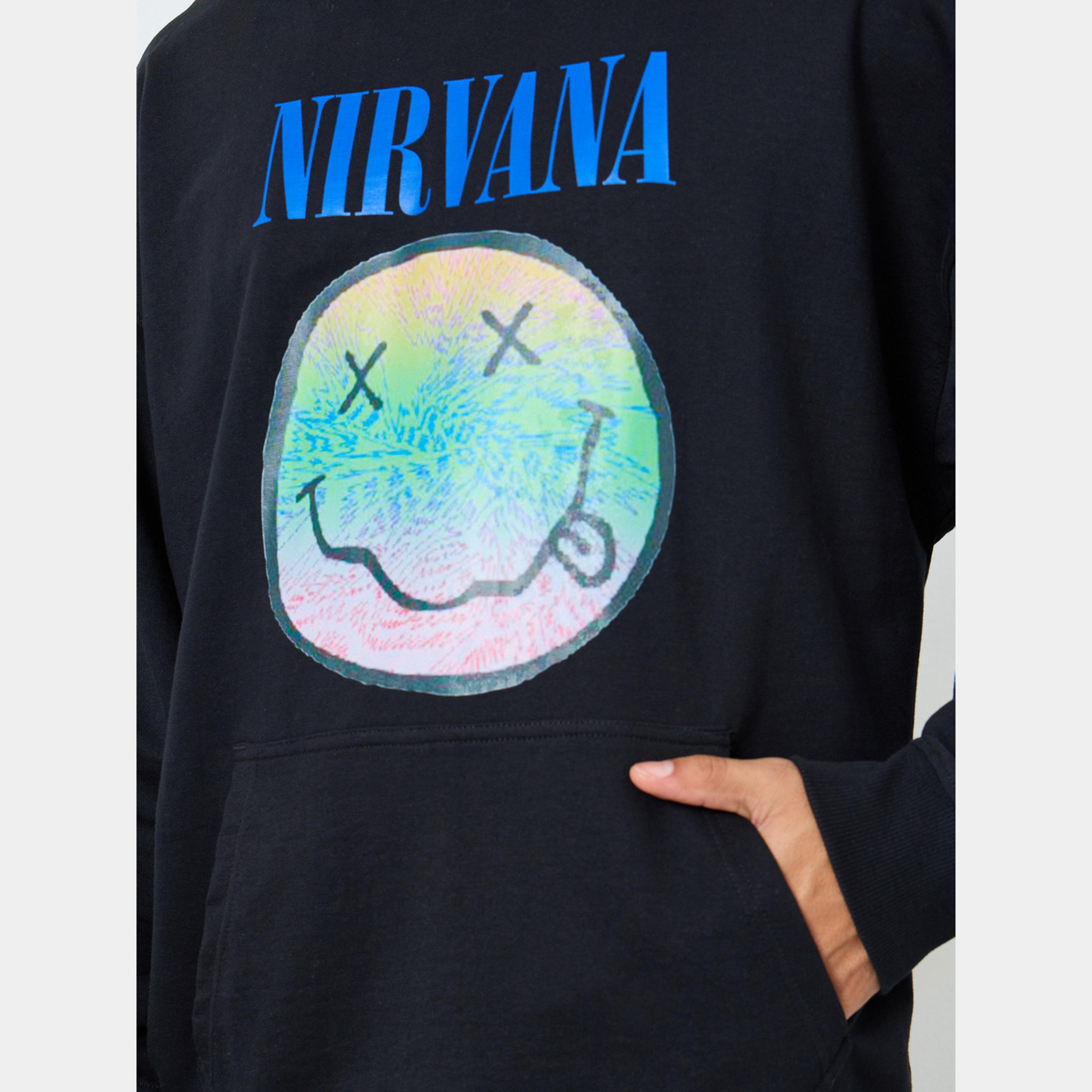 Styli Men Black Nirvana Graphic Oversized Hoodie-men-winterwear-hoodiesandsweatshirts-image-3
