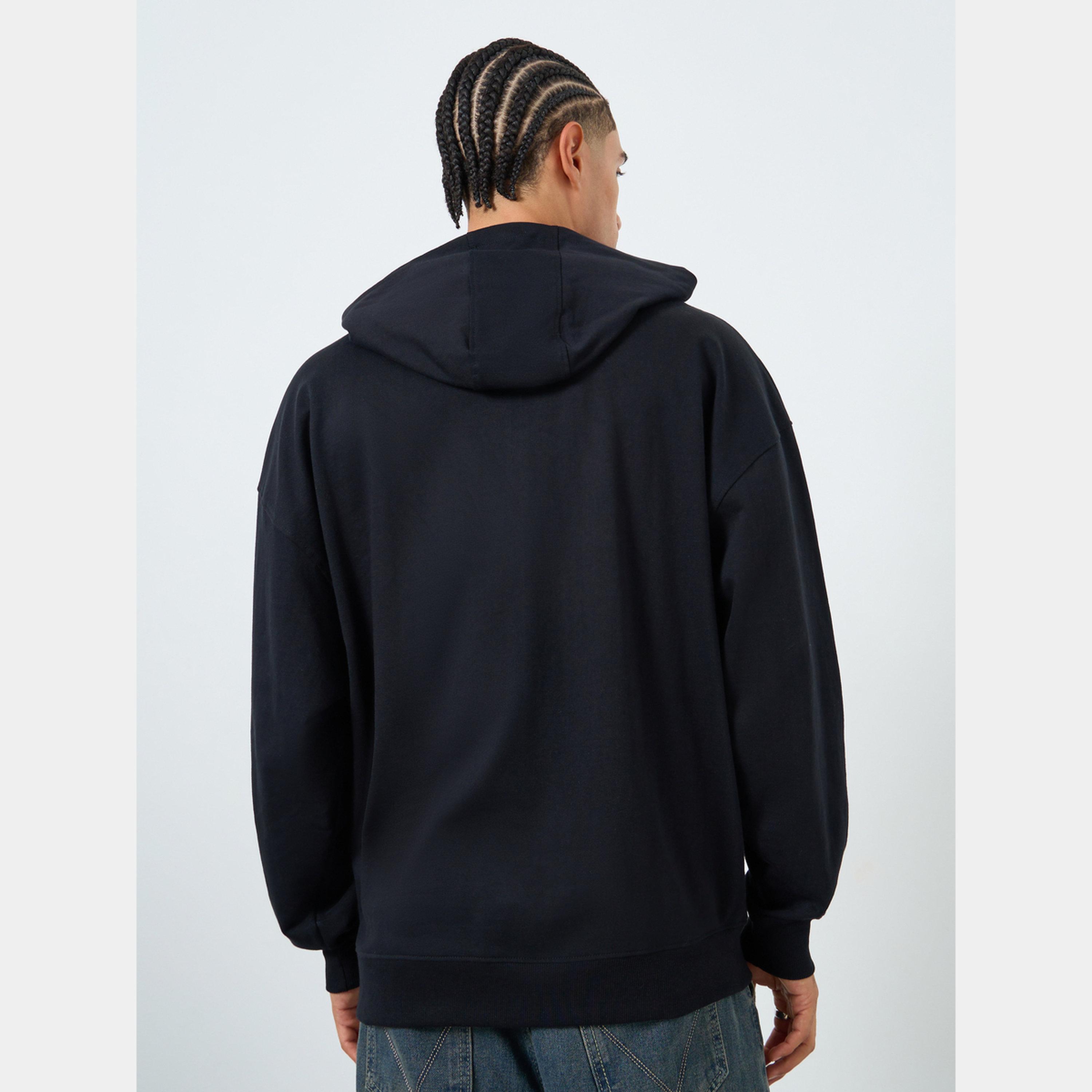 Styli Men Black Snoopy Graphic Print Oversized Hoodie-men-winterwear-hoodiesandsweatshirts-image-5