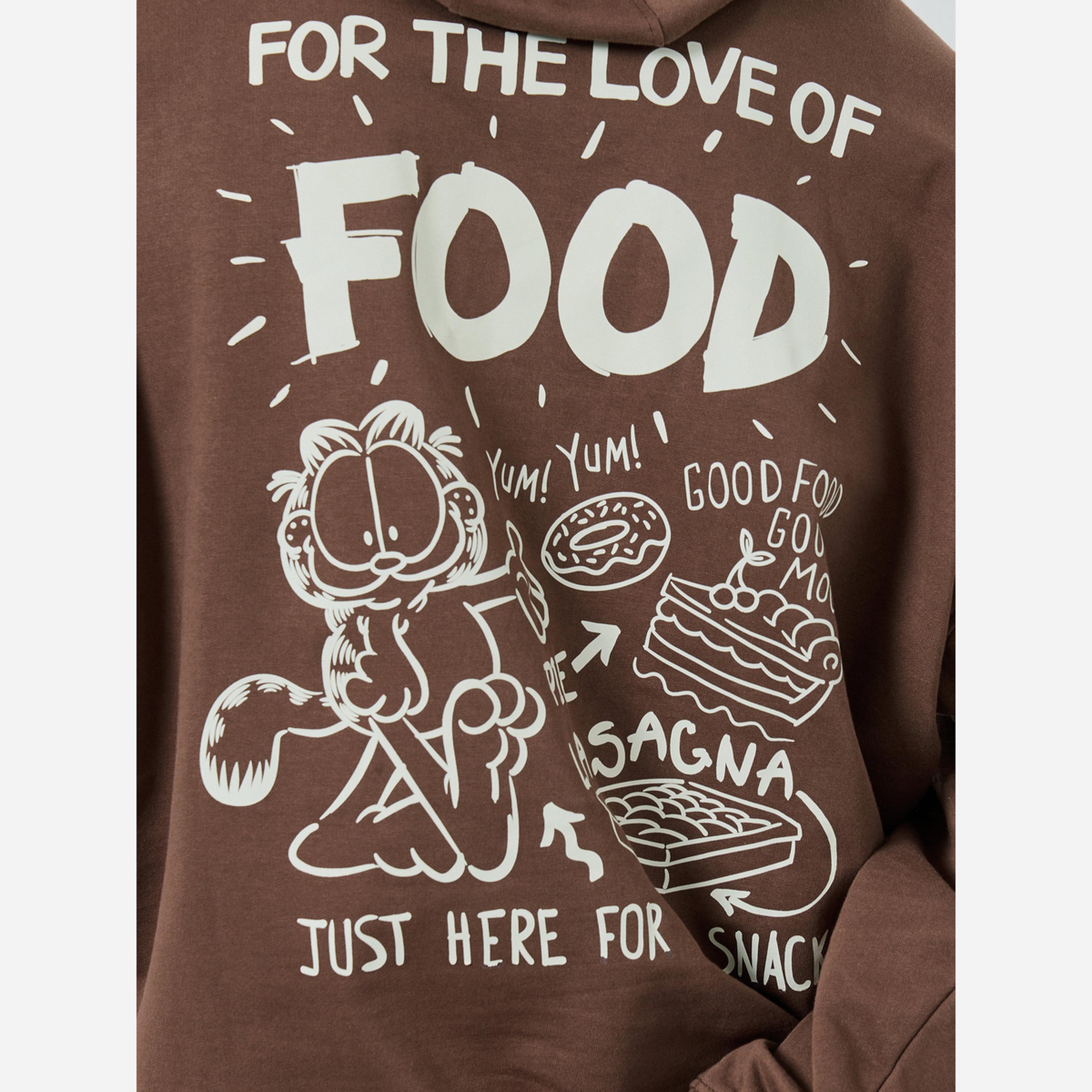 Styli Men Brown Garfield Food Graphic Hoodie-men-winterwear-hoodiesandsweatshirts-image-3