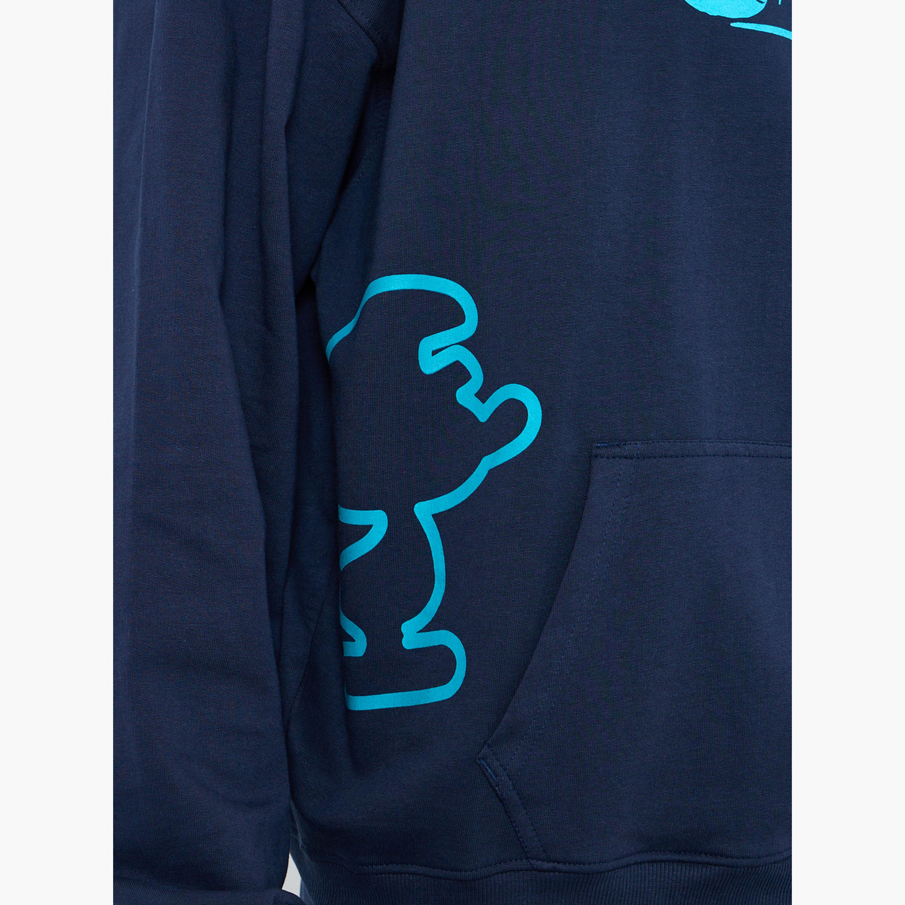 Styli Men Navy Smurf Graphic Print Hoodie-men-winterwear-hoodiesandsweatshirts-image-4