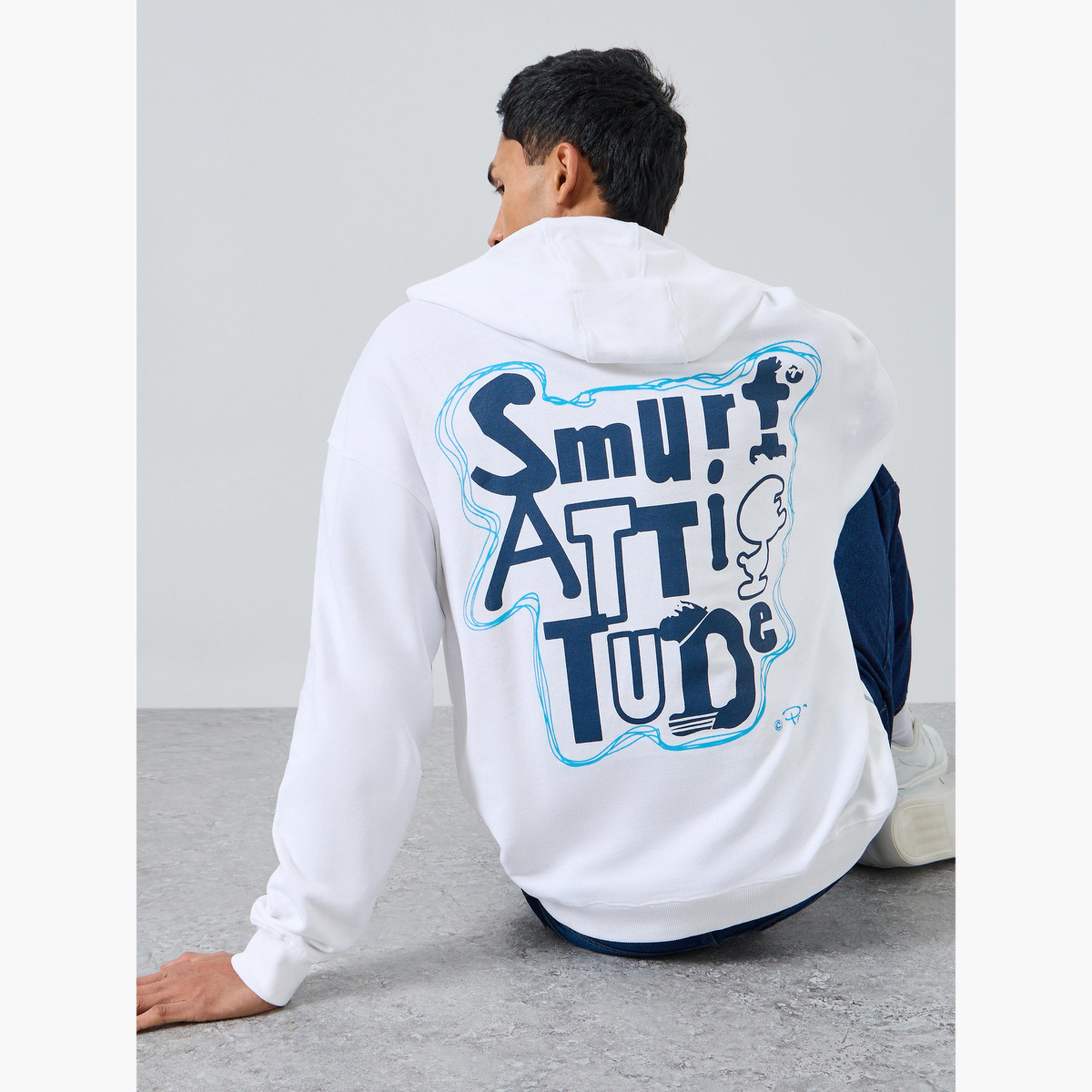 هودي بطبعة جرافيك للسنافر-men-winterwear-hoodiesandsweatshirts-image-3