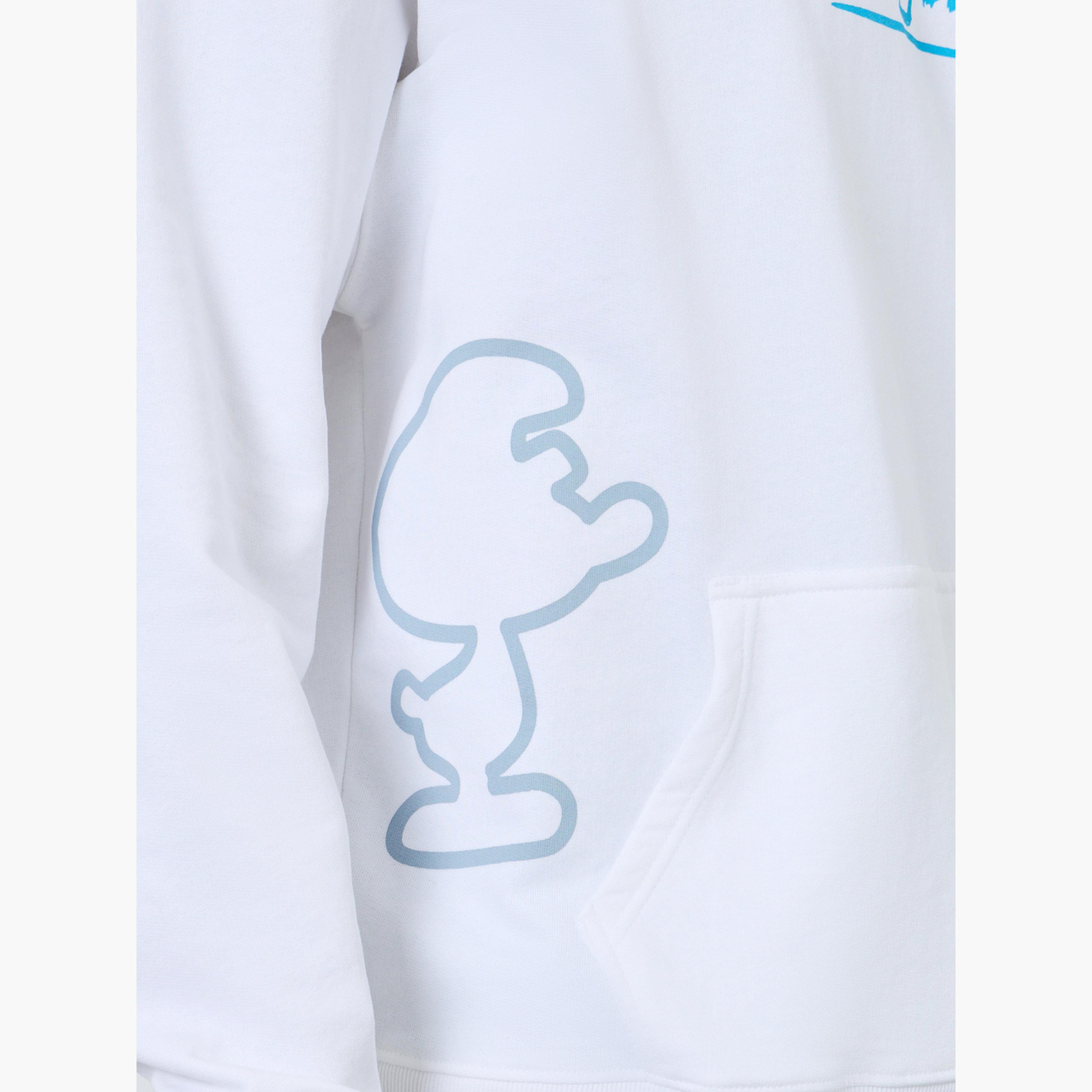 Styli Men White Smurf Graphic Print Hoodie-men-winterwear-hoodiesandsweatshirts-image-4