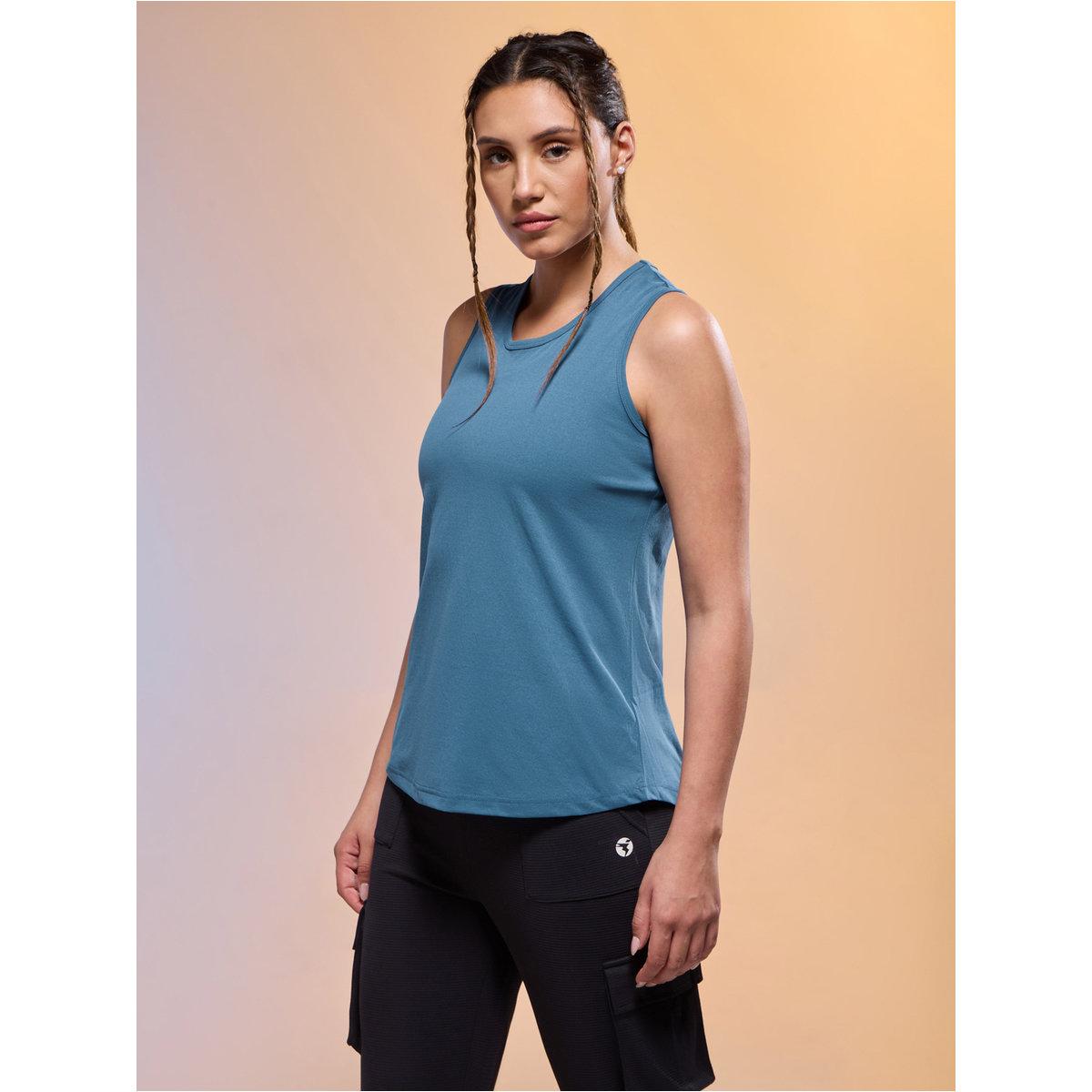 Technosport Women Solid Slim Fit Round Neck Tank-women-clothing-sportswearandactivewear-tshirtsandvests-image-2