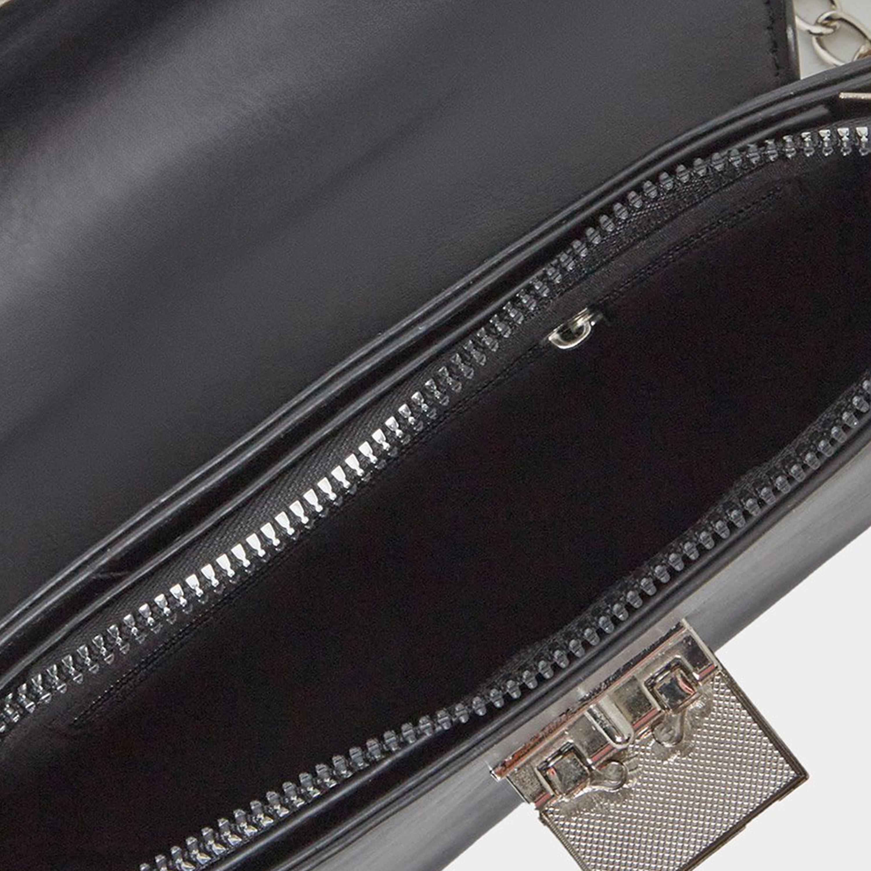 Styli Black Baguette Bag with Chain Strap-women-bagsandwallets-handbags-image-4