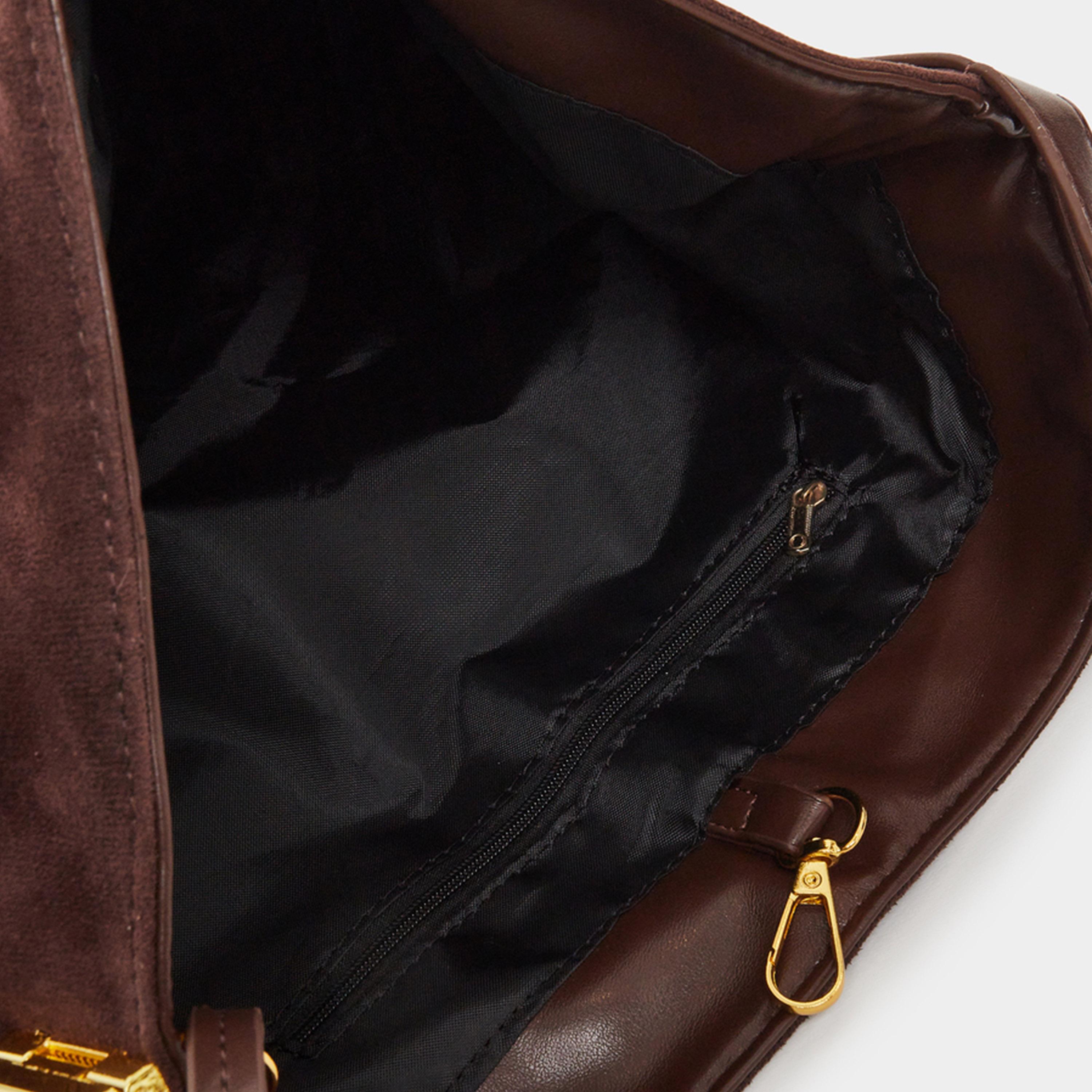 Styli Plain Slouchy Hobo Bag with Pouch-women-bagsandwallets-handbags-image-4