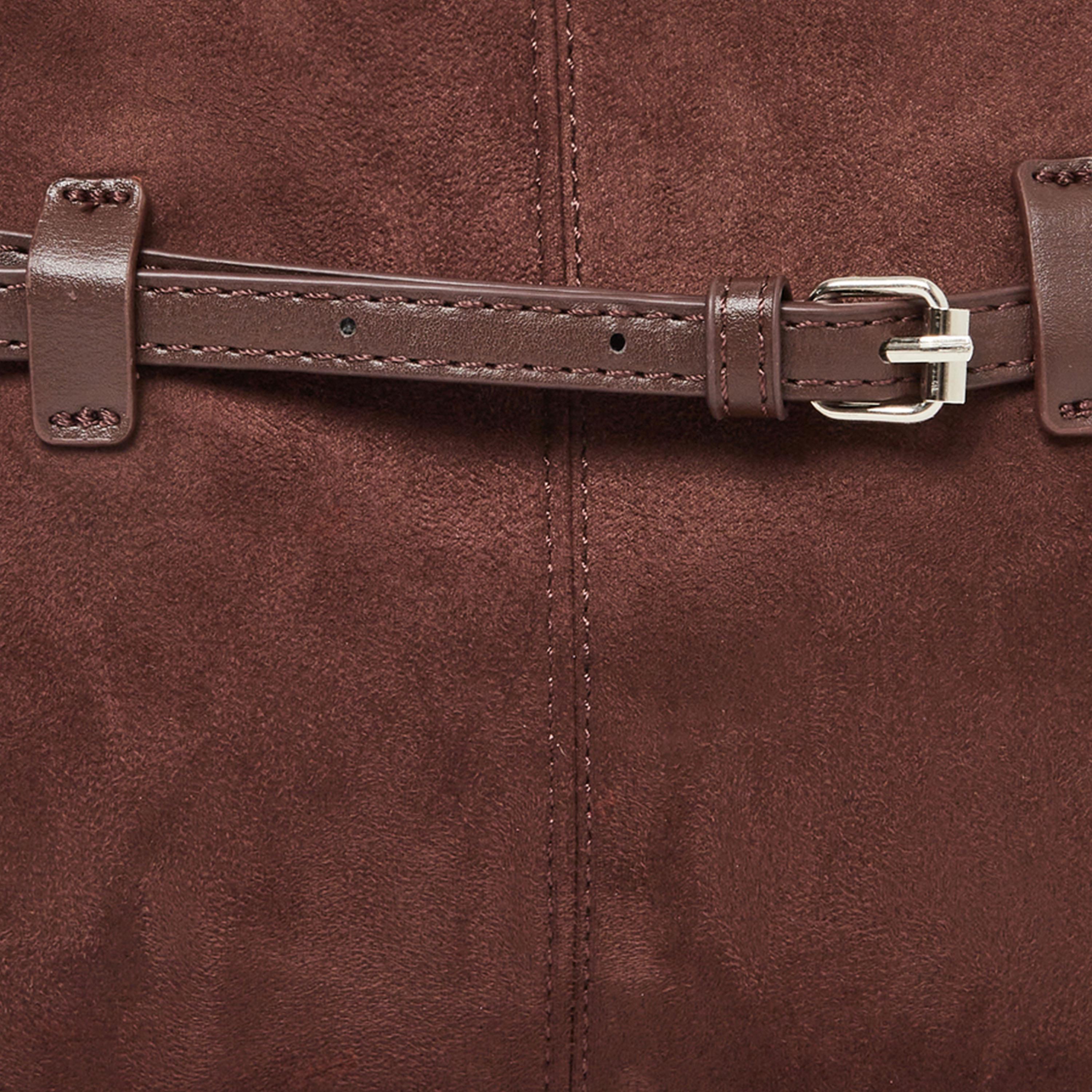 Styli Coffee Brown Suede Look Belted Bag-women-bagsandwallets-handbags-image-3