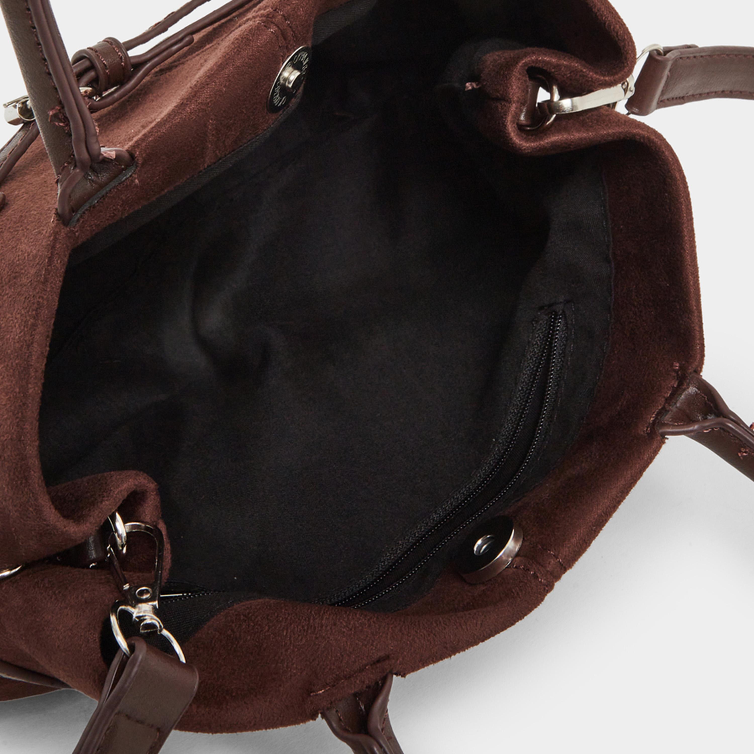 Styli Coffee Brown Suede Look Belted Bag-women-bagsandwallets-handbags-image-4