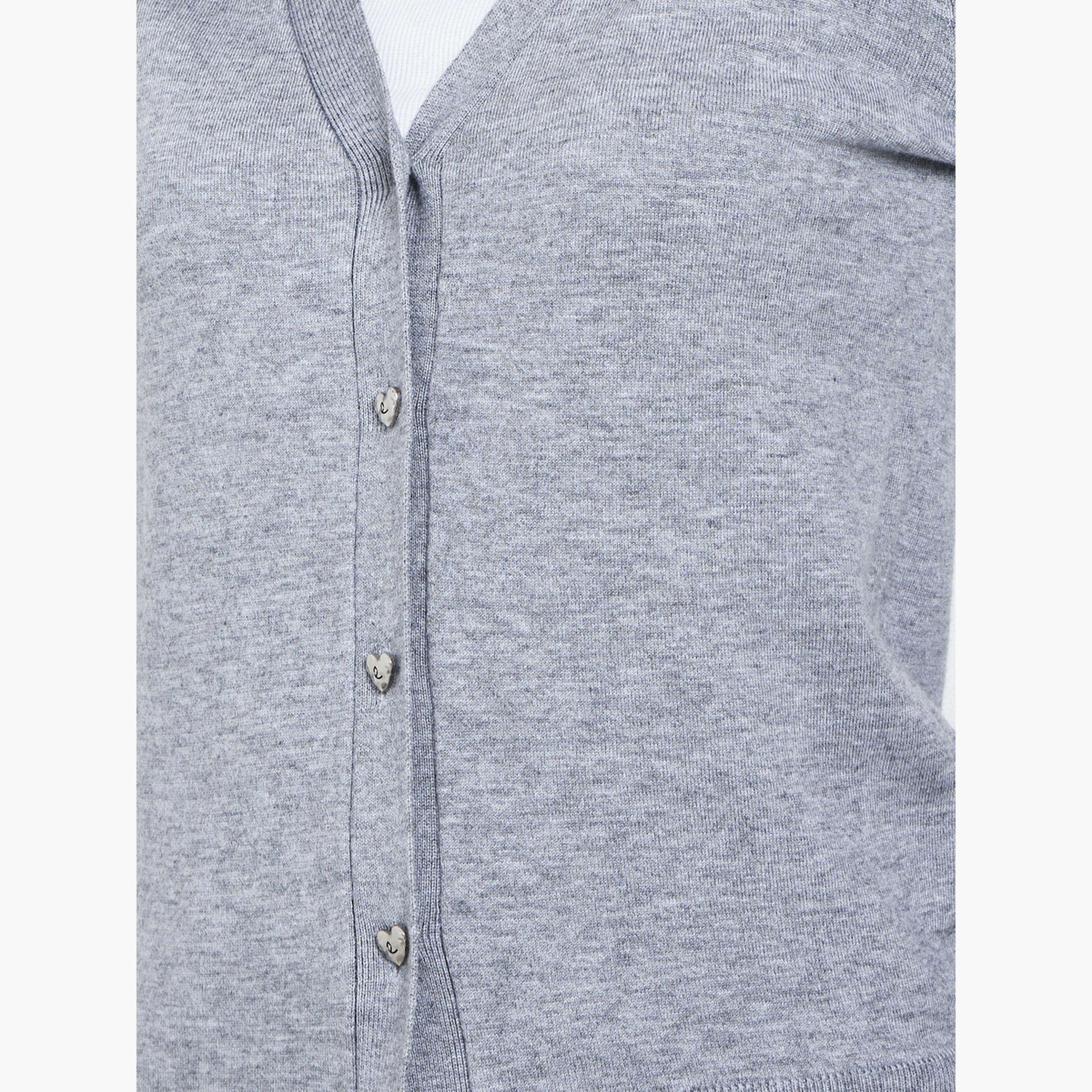 Styli Women Grey Regular Fit Cardigan with Heart Print-women-clothing-cardigansandjumpers-cardigans-image-5