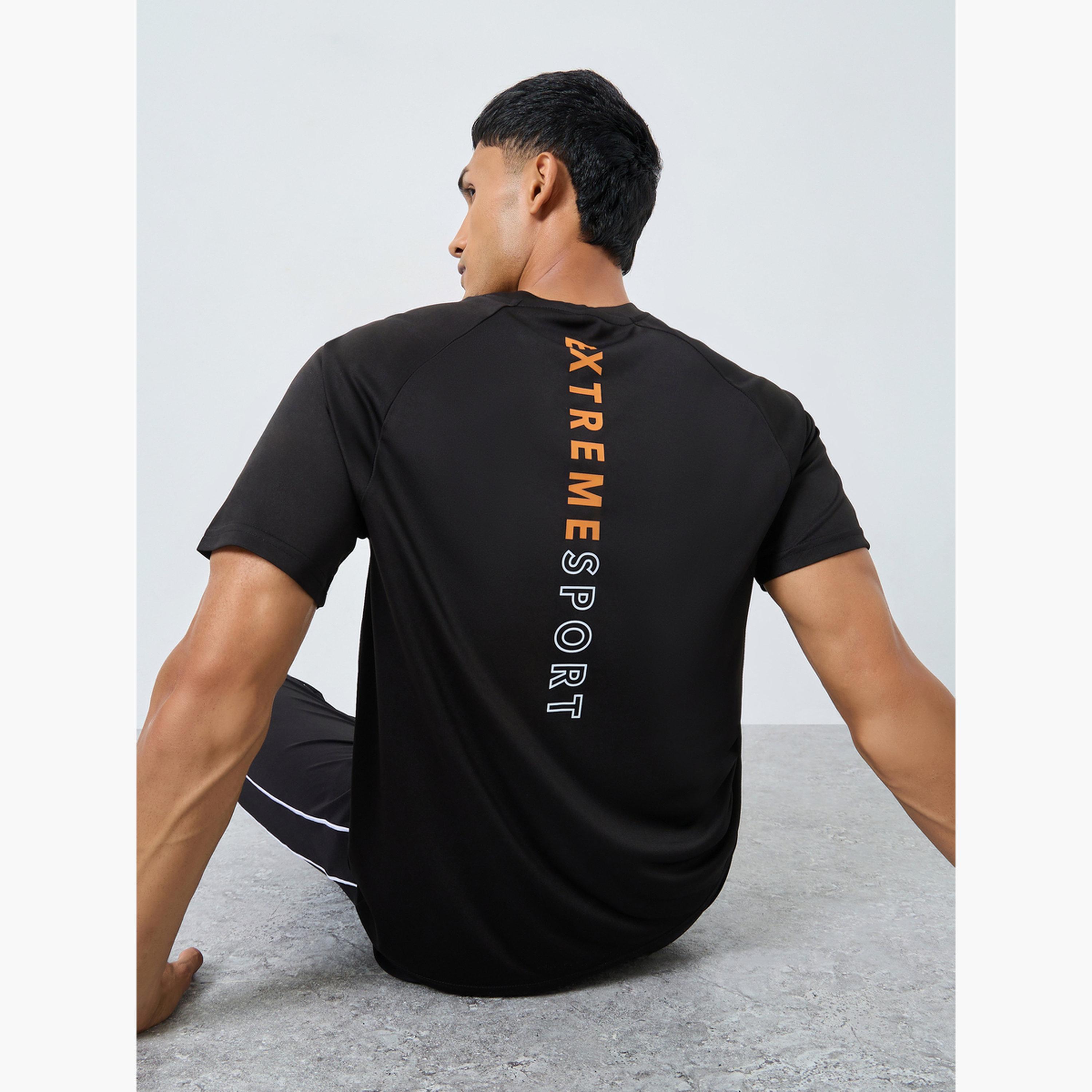 Styli Raglan Sleeve Core Athleisure T-Shirt with Back Print-men-clothing-sportswearandactivewear-tshirtsandpolos-image-3