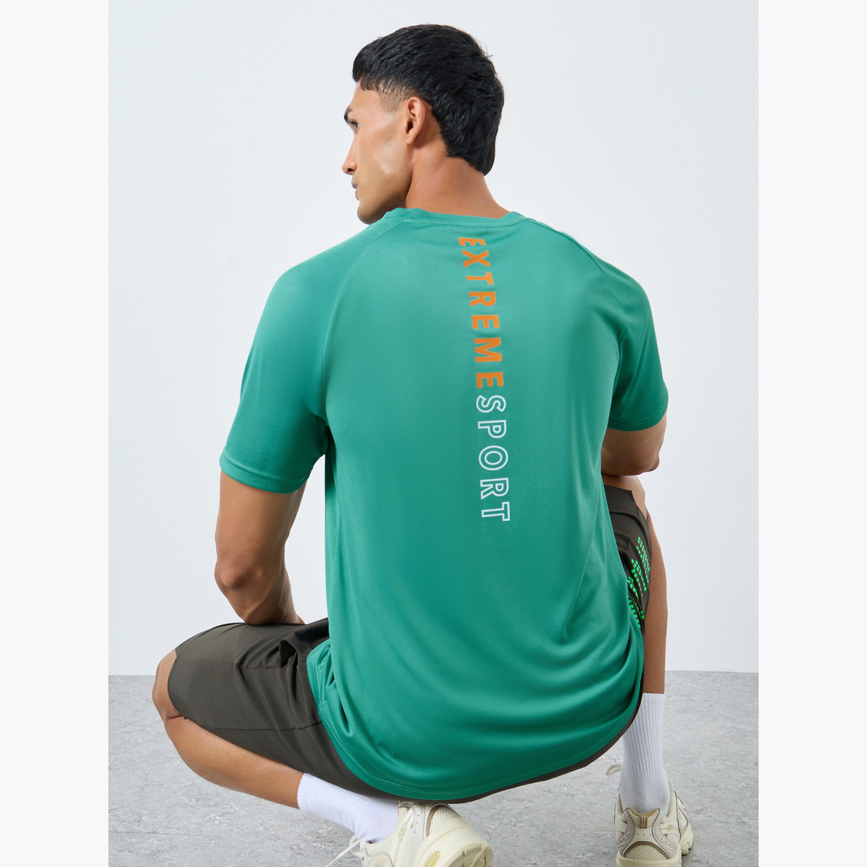 Styli Raglan Sleeve Core Athleisure T-Shirt with Back Print-men-clothing-sportswearandactivewear-tshirtsandpolos-image-3