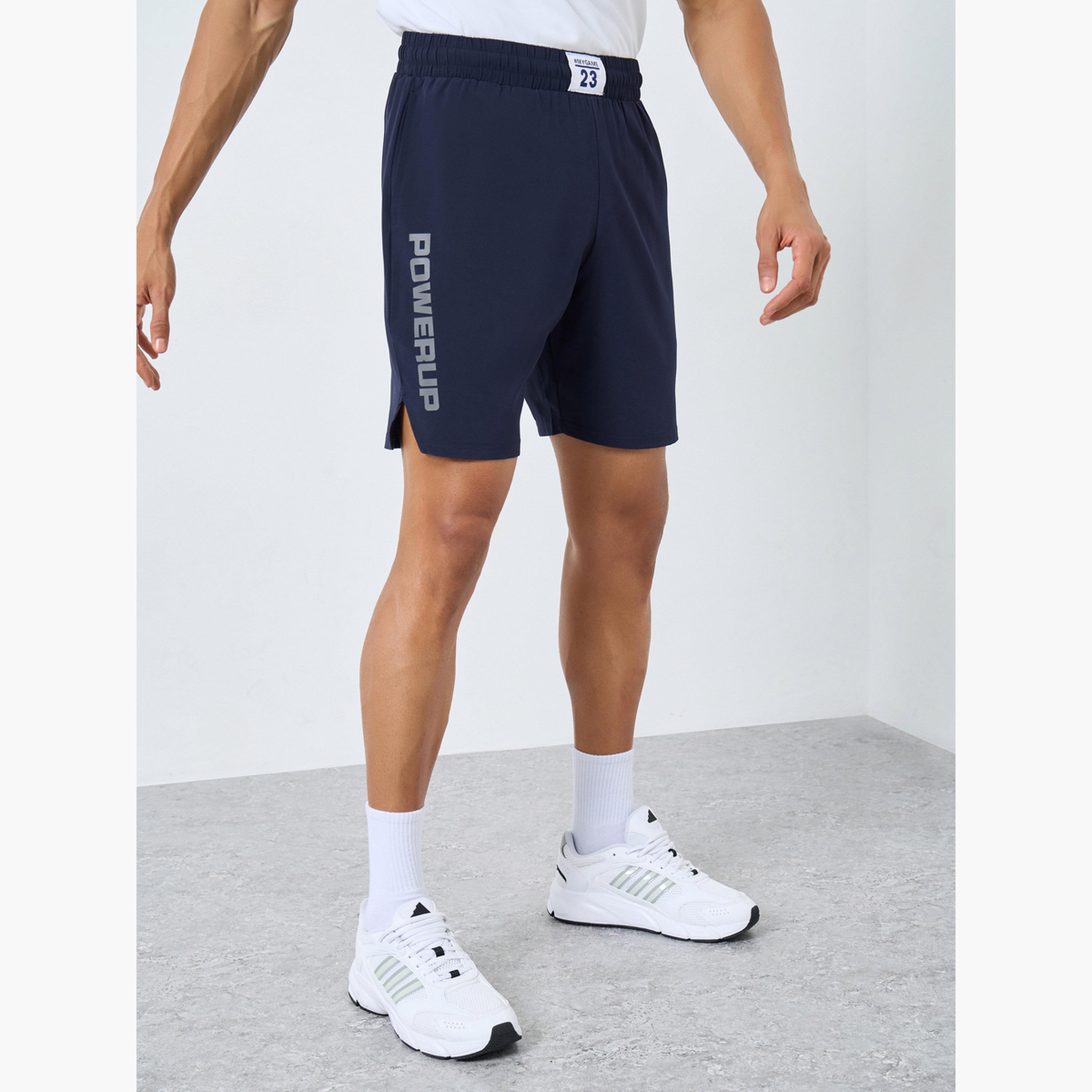 Styli Workout Shorts with Badge and Print Detail-sports-men-clothing-bottoms-shorts-image-1